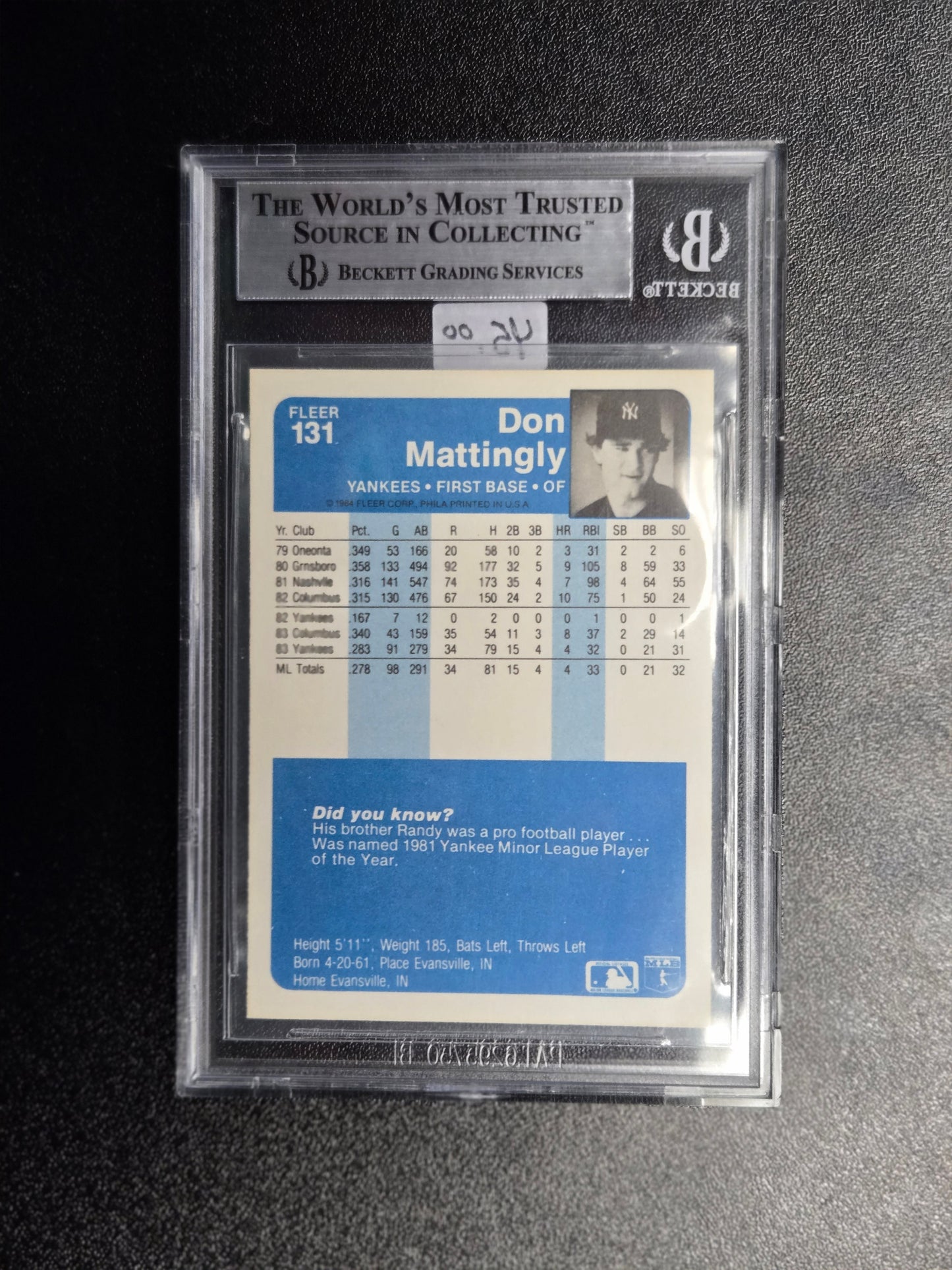 1984 Fleer Don Mattingly #131