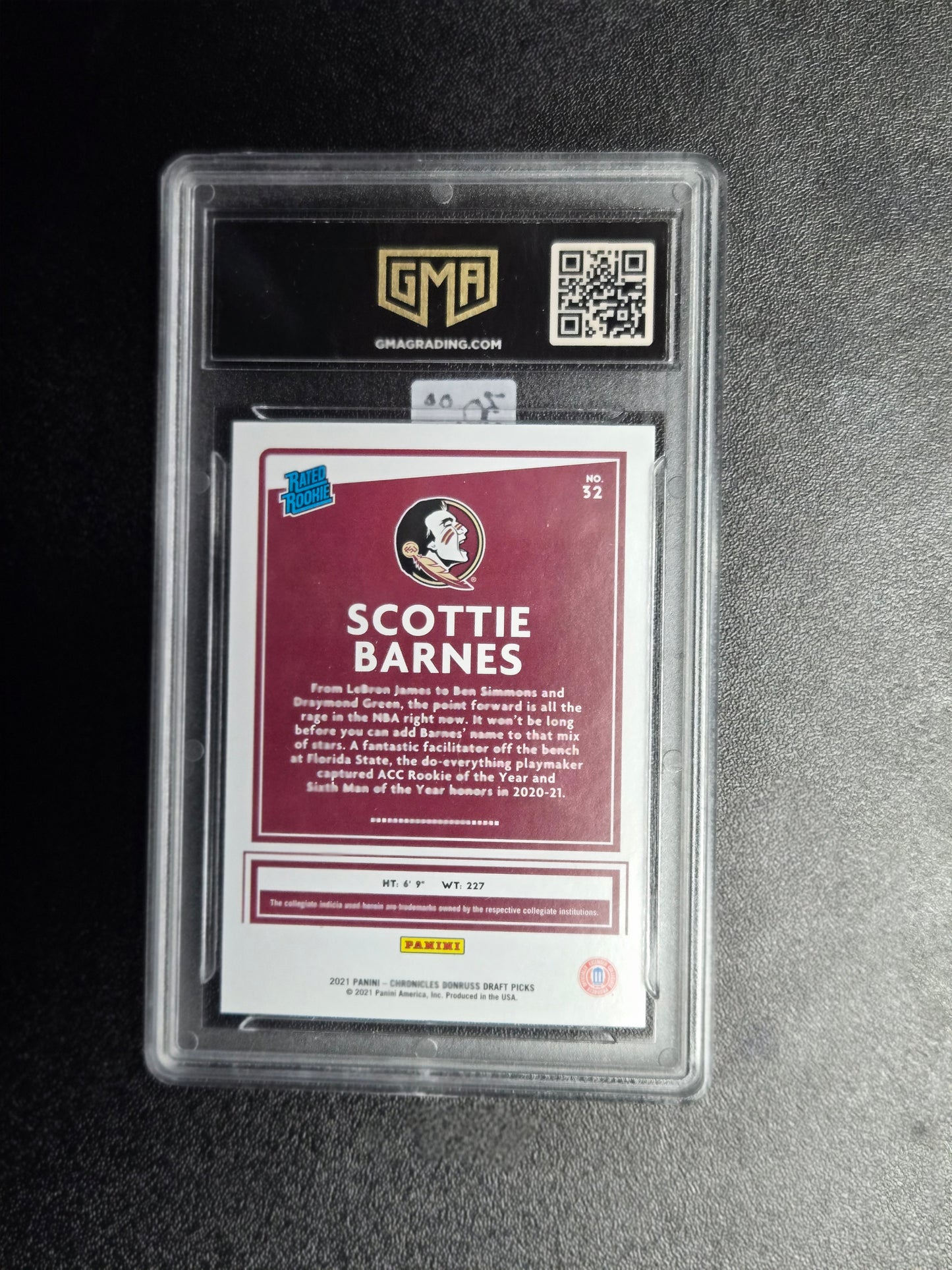 2021 Chronicles Draft Picks Scottie Barnes #32 Donruss Rated Rookie