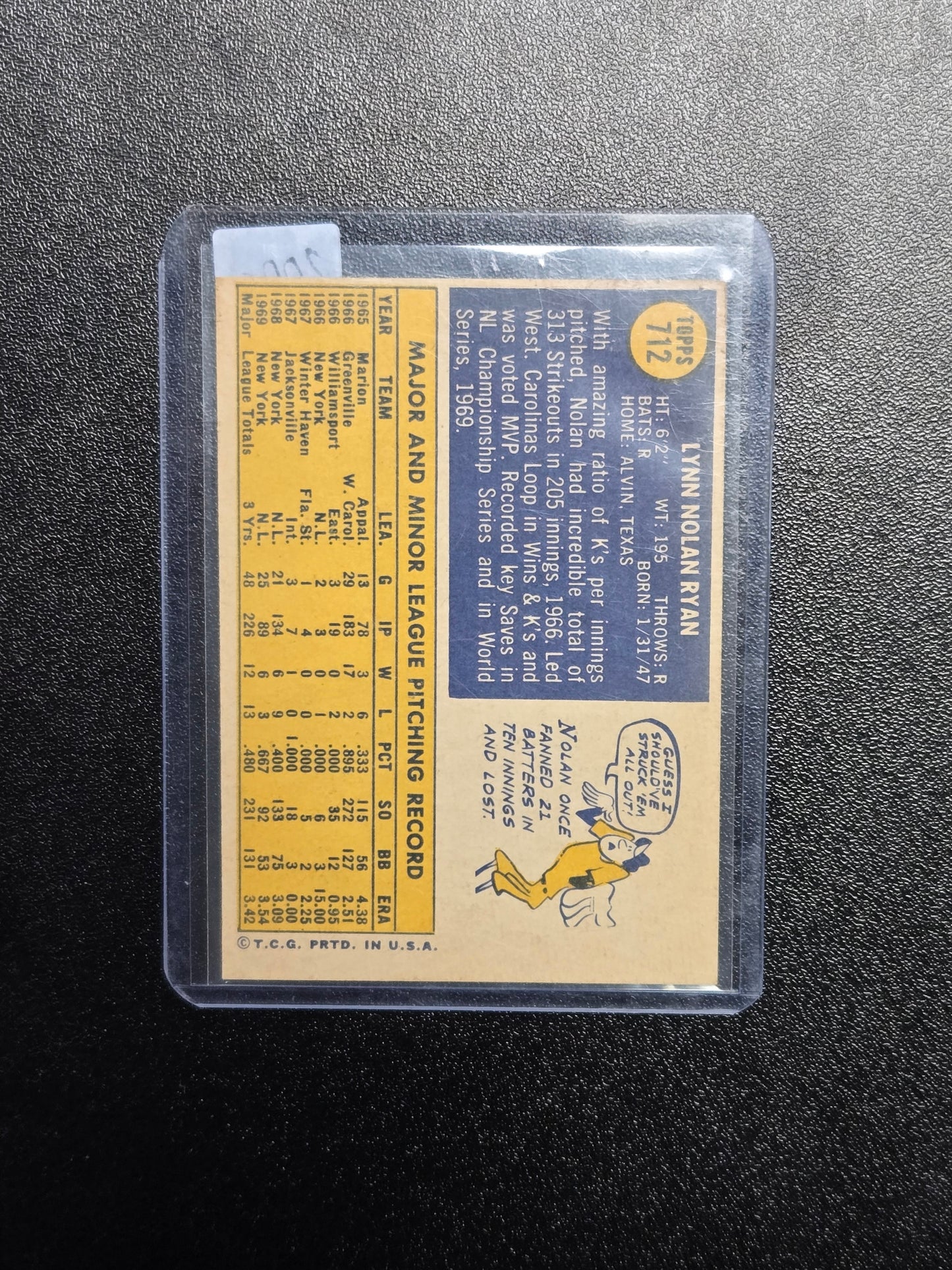 1970 Topps #712 Nolan Ryan