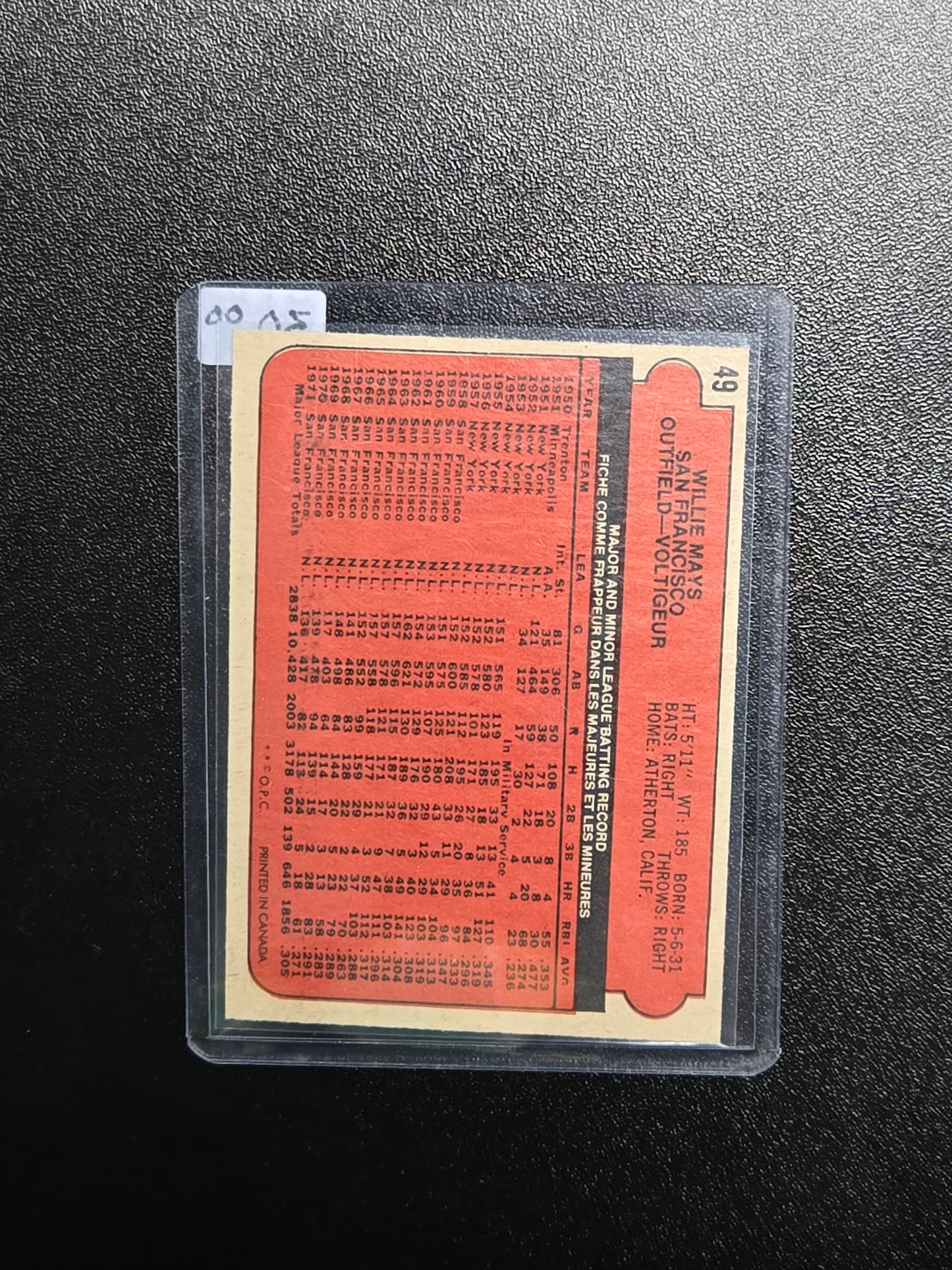 Willie Mays 1972 Topps #49