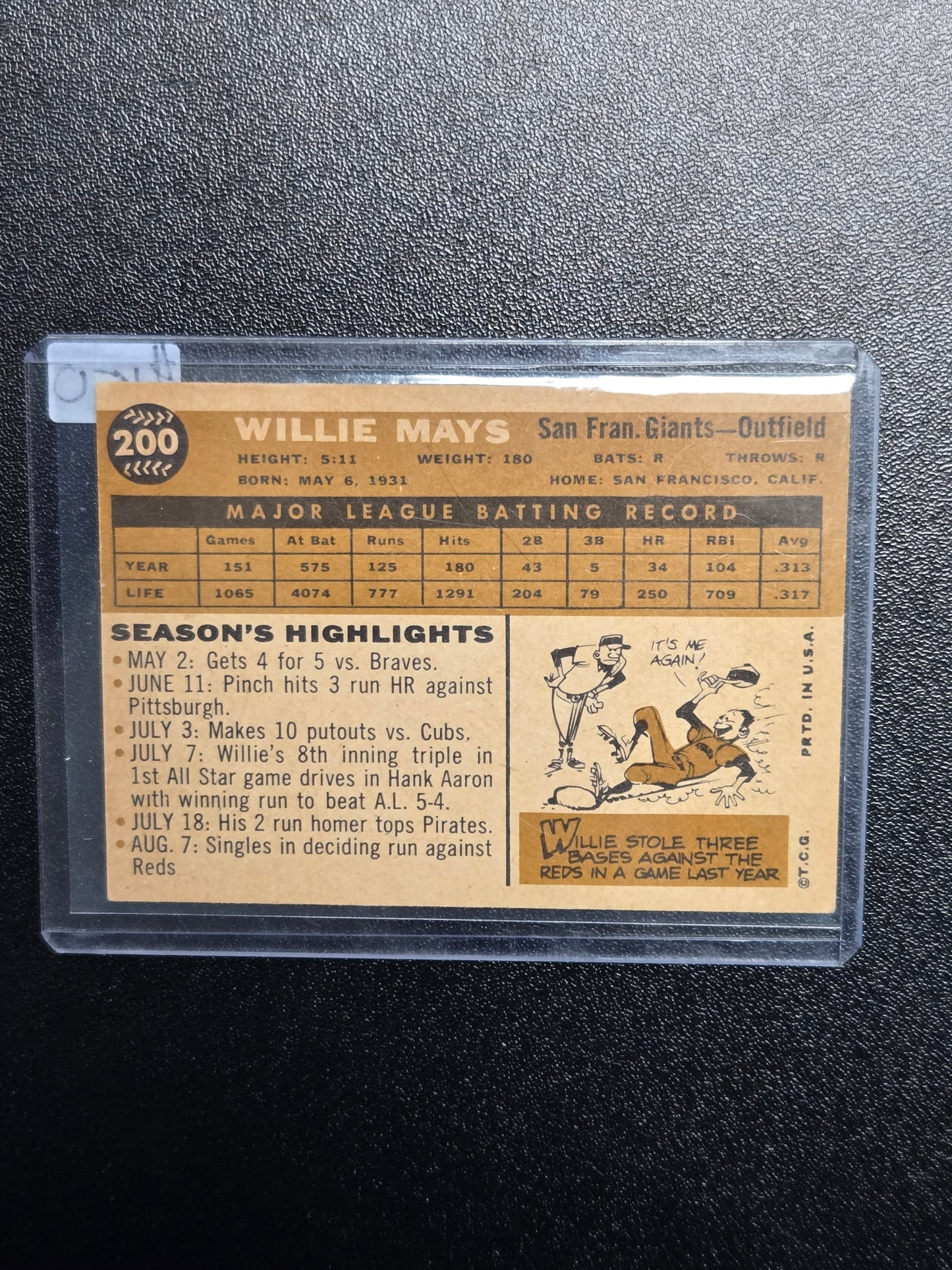 Willie Mays 1960 Topps #200