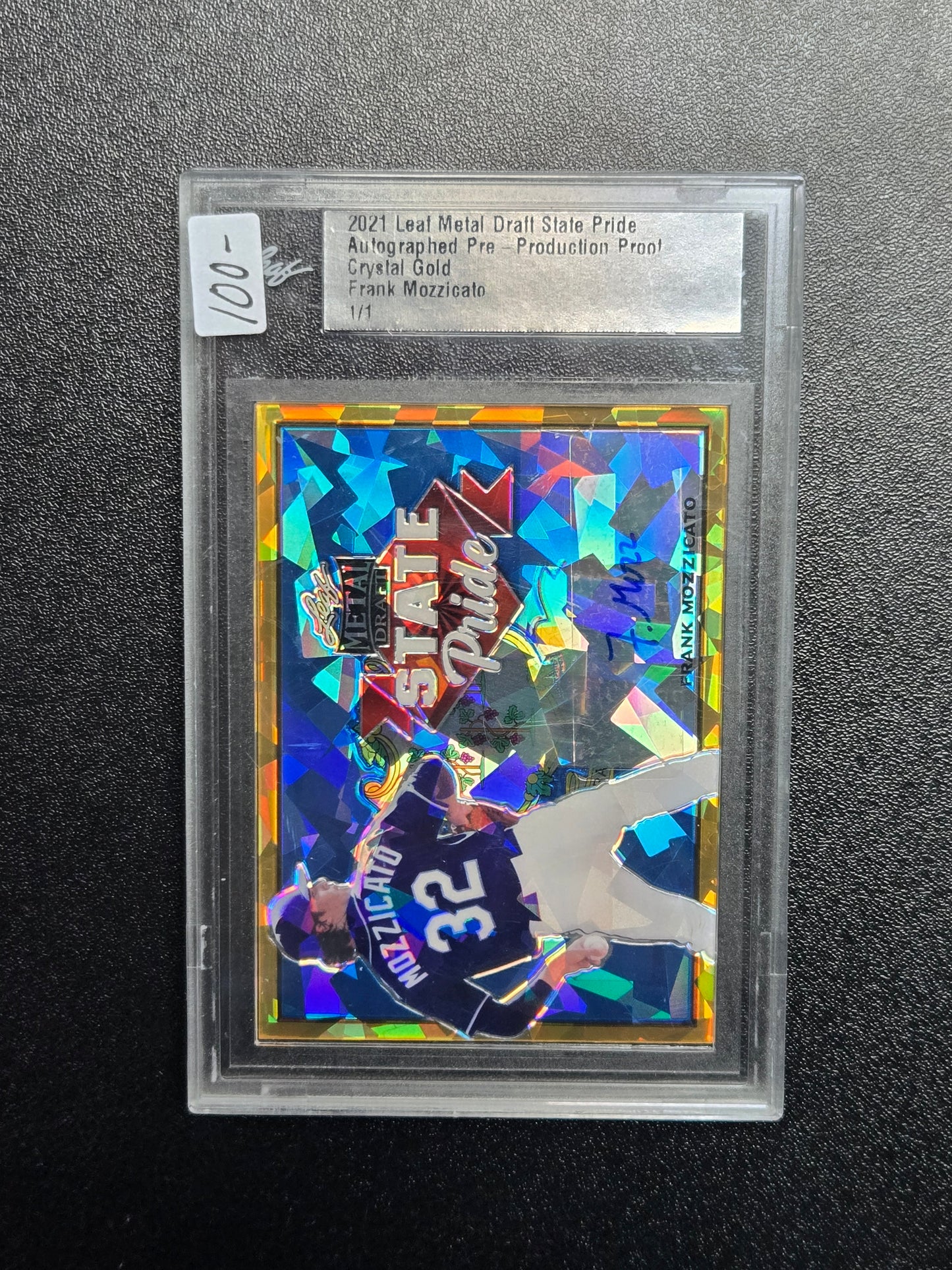 2021 Leaf Metal Draft State Pride Auto Pre-Production Proof Crystal Gold Frank Mozzicato