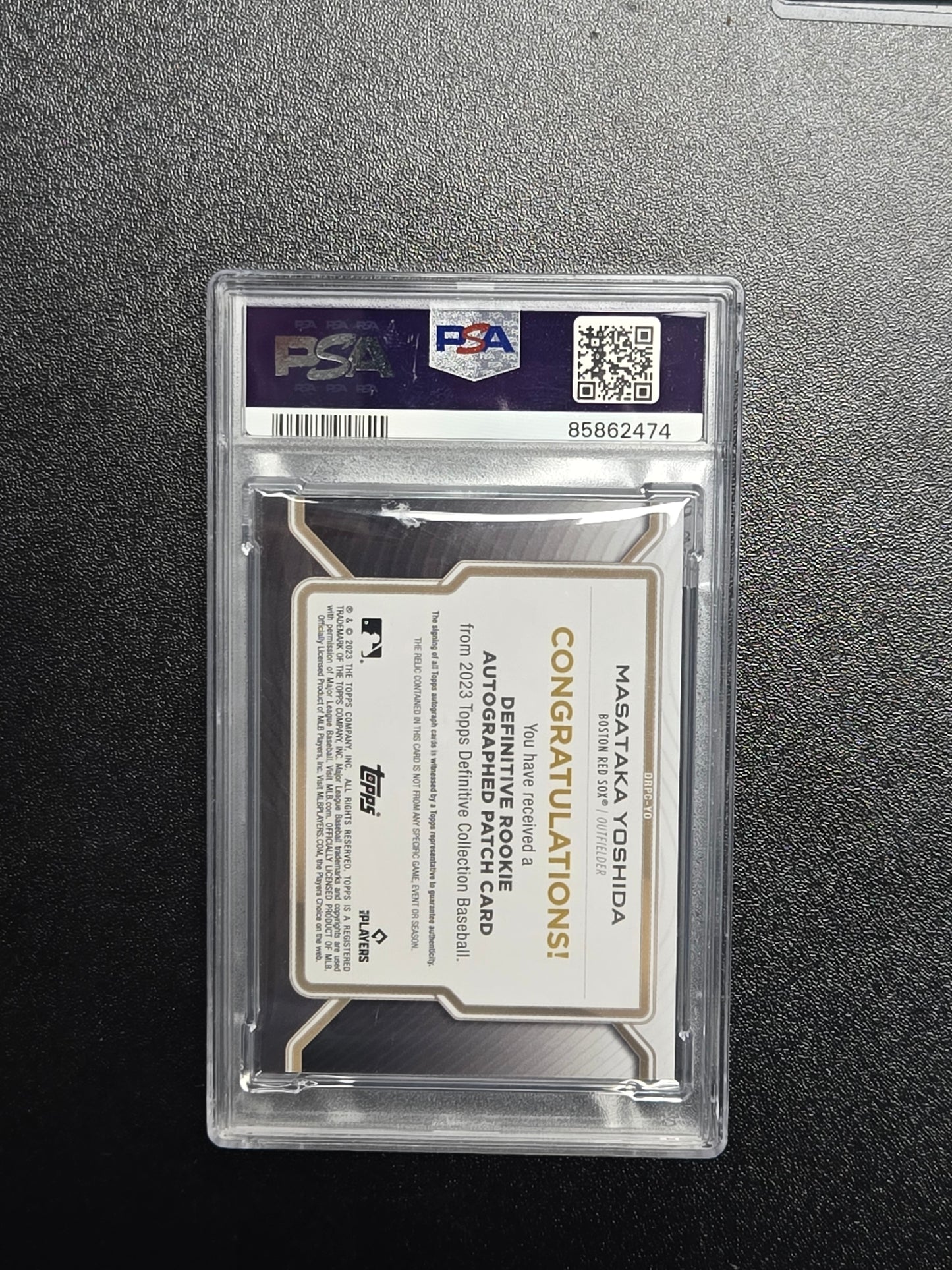 2023 Topps Definitive Masataka Yoshida Rookie Patch Auto #DRPCYO