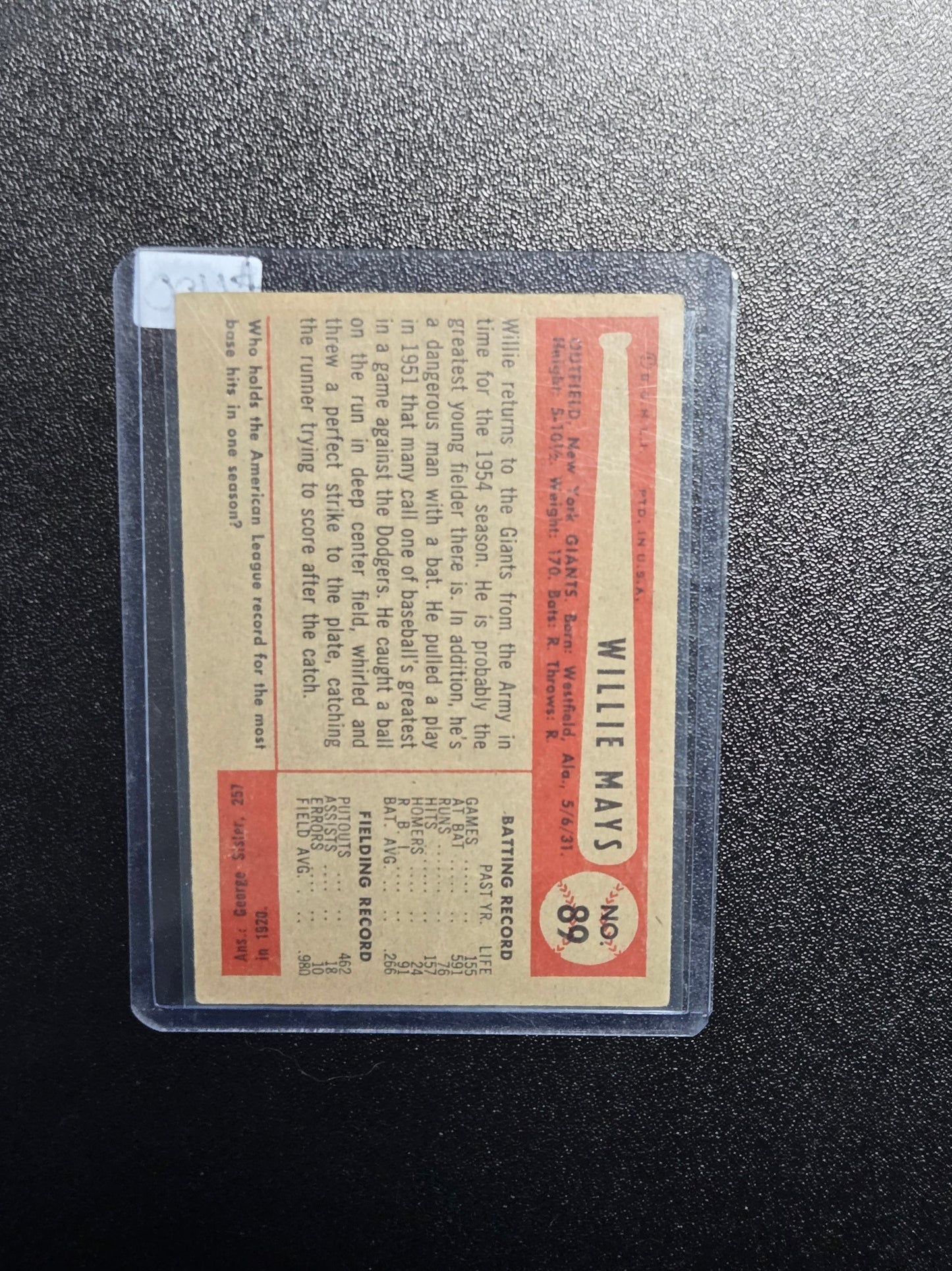 1954 Bowman - Willie Mays #89