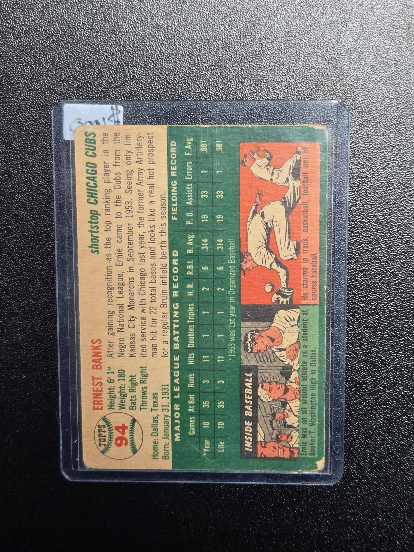 1954 Topps #94- Ernie Banks Rookie