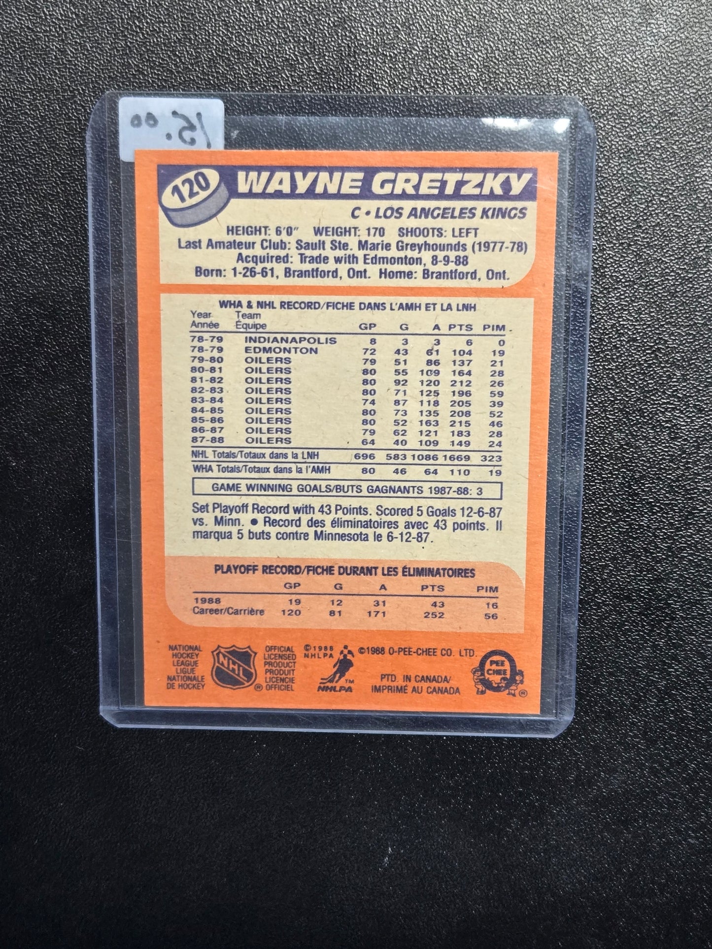 1988-89 OPC Wayne Gretzky #120