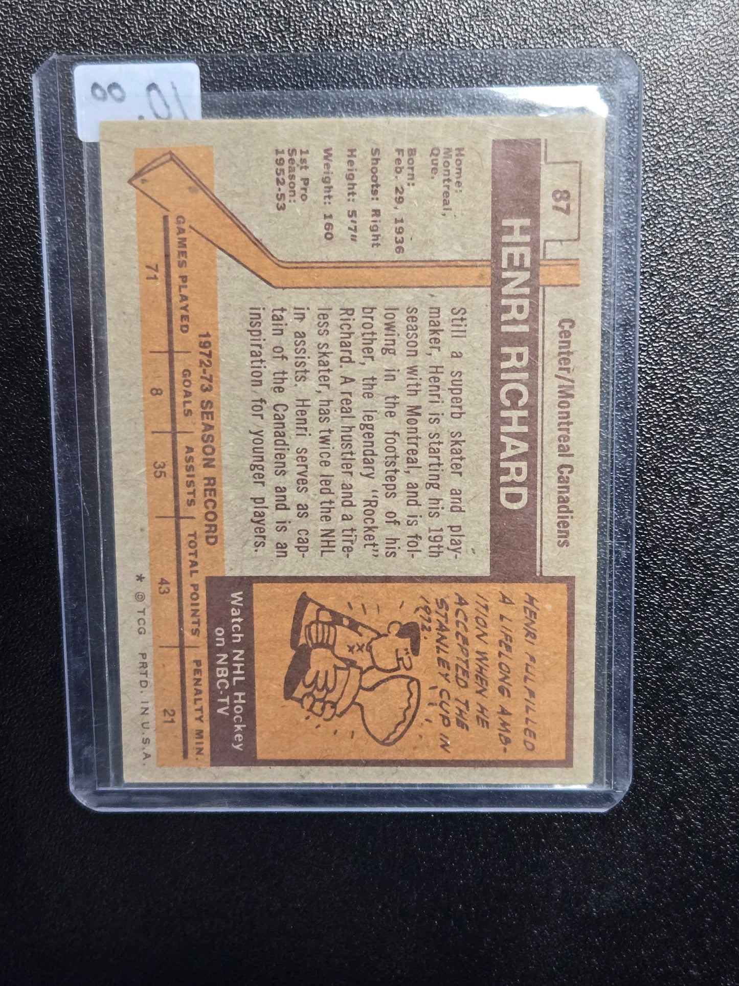 1973-74 O-Pee-Chee Henri Richard #87