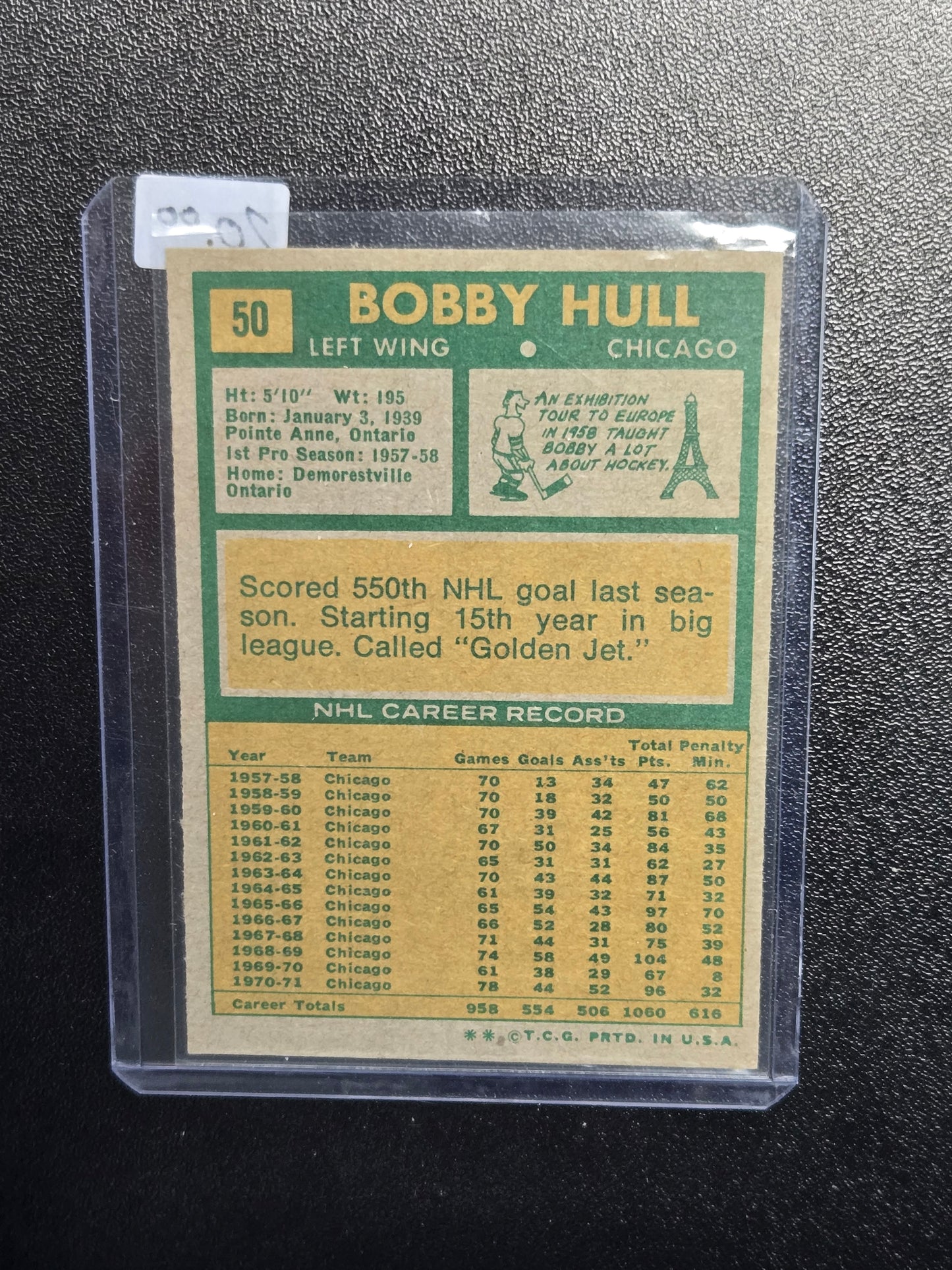 1971-72 O-pee-Chee Bobby Hull #50