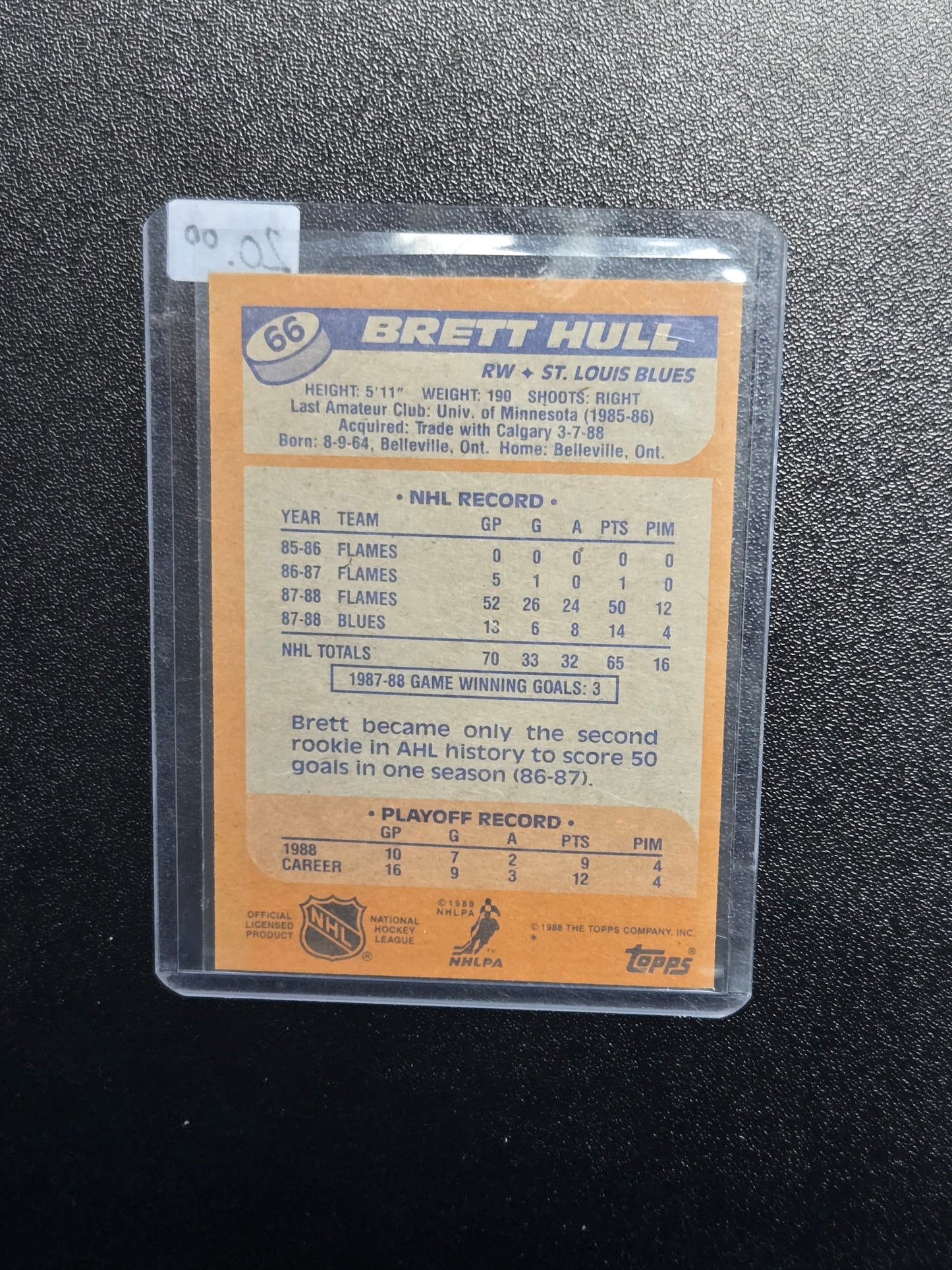 1988-89 Topps Brett Hull #66