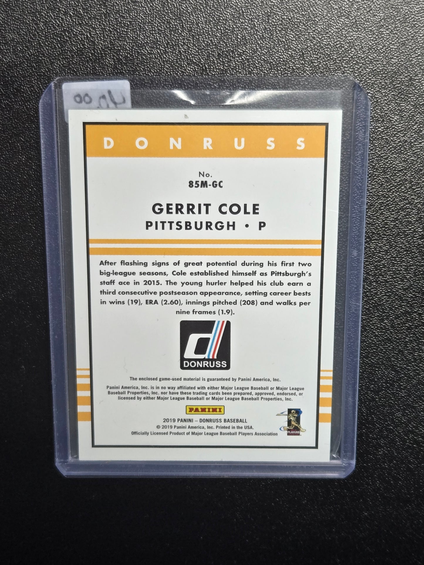 2019 Gerrit Cole Panini - Donruss #85M-GC