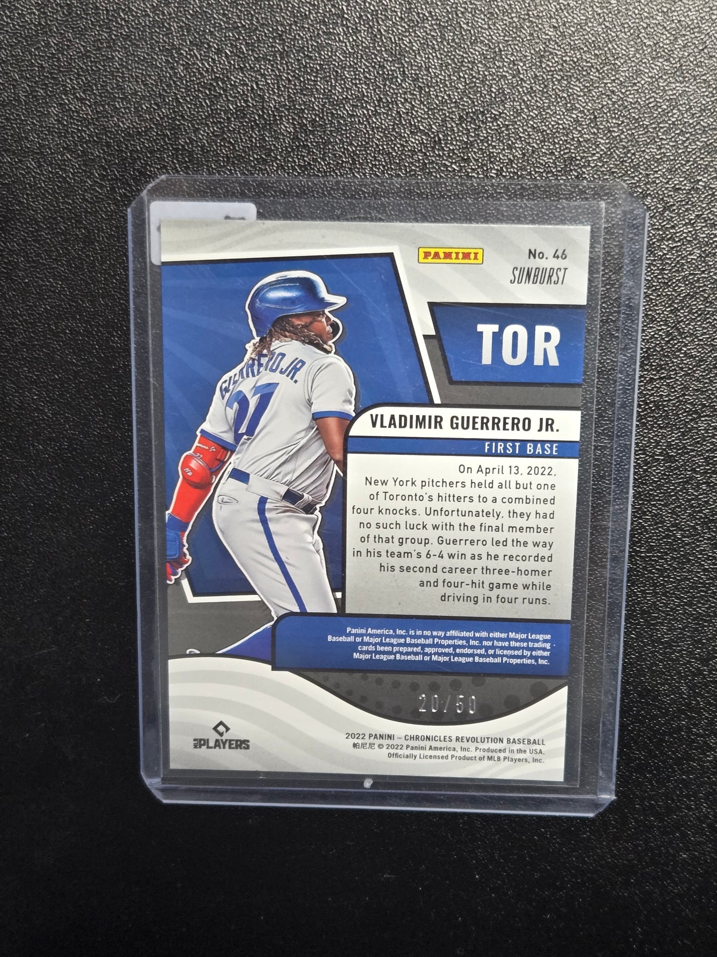 2022 Vladimir Guerrero Jr. Panini 20/50 #46
