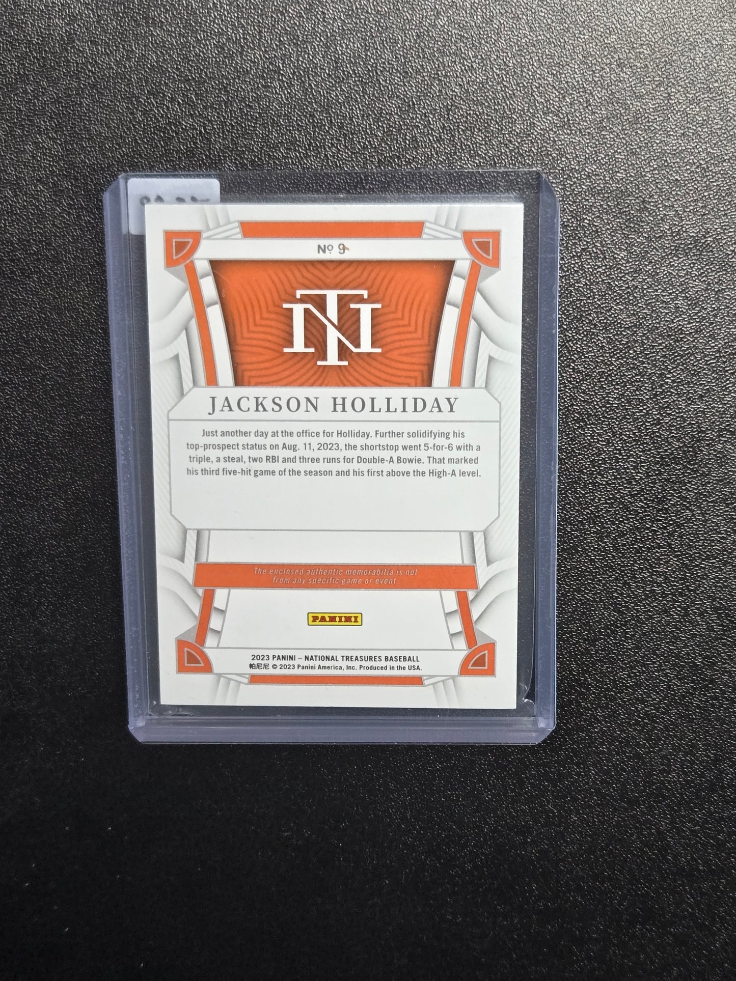 2023 Panini National Treasures Jackson Holliday Patch 15/25 #9