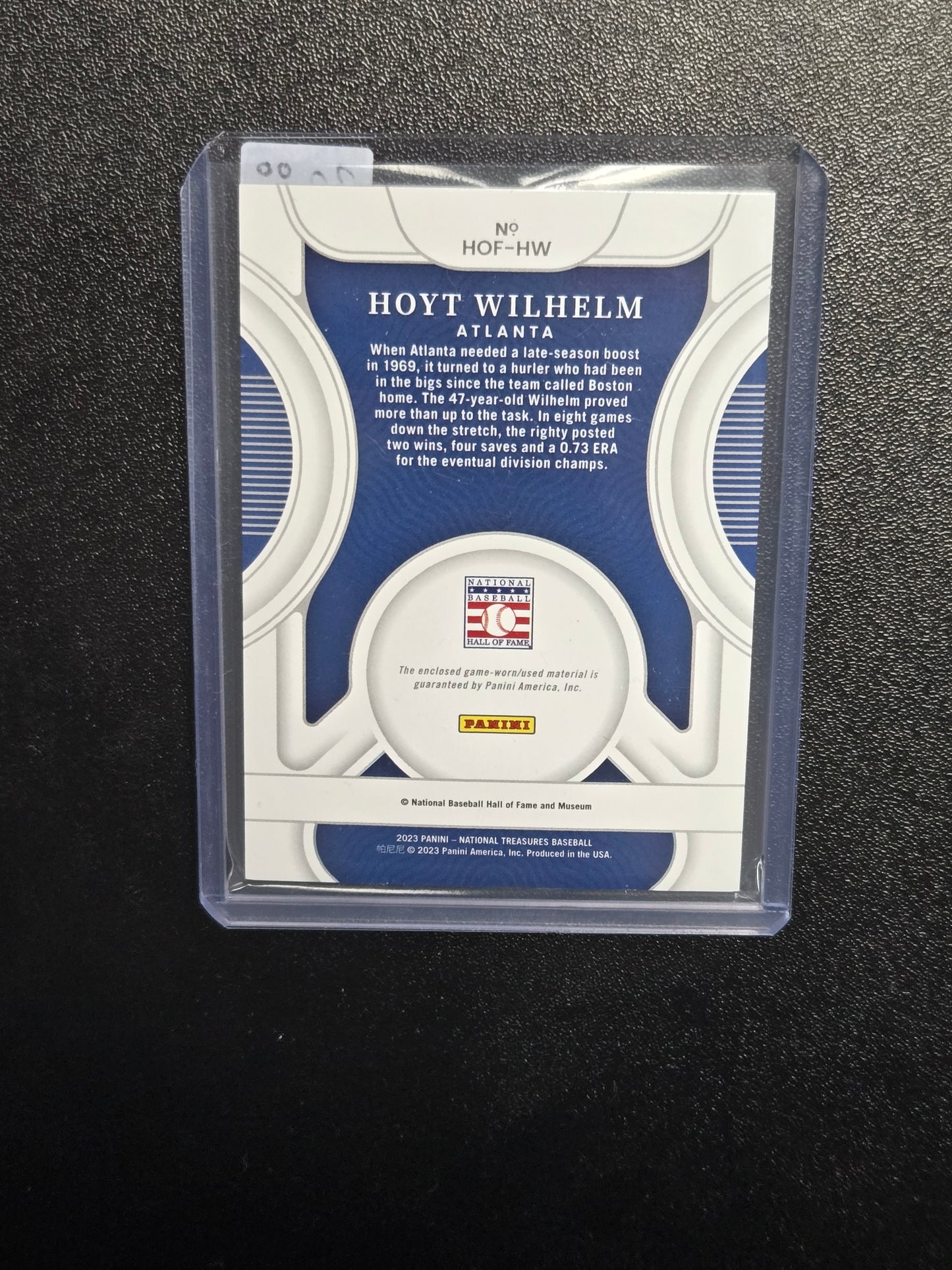 2023 Panini Hoyt Wilhelm Patch 46/49 #HOF-HW