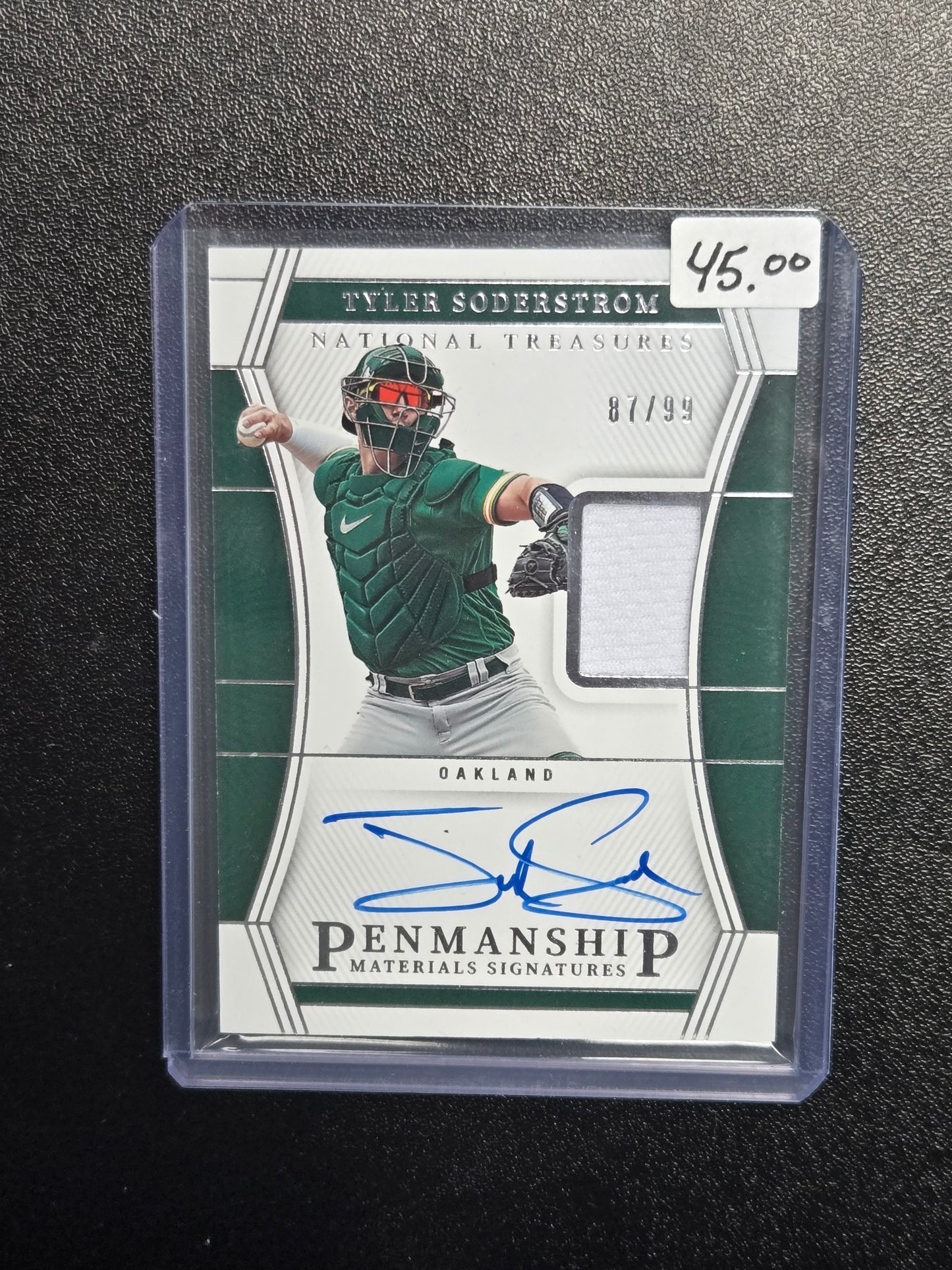 2023 Panini National Treasures Patch Auto 87/99 Tyler Soderstrom #PMS-TS