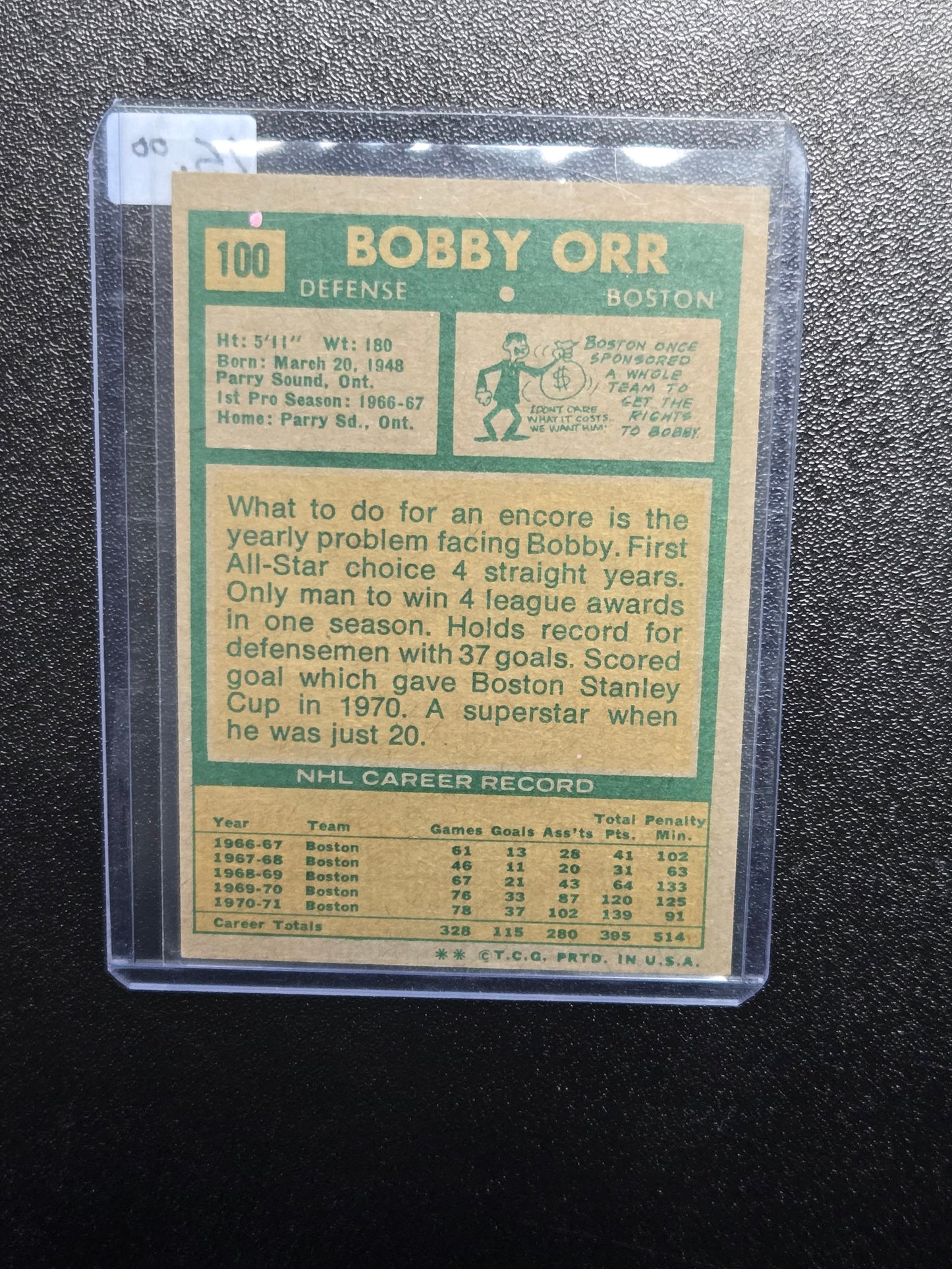 1971-92 O-Pee-Chee Bobby Orr #100