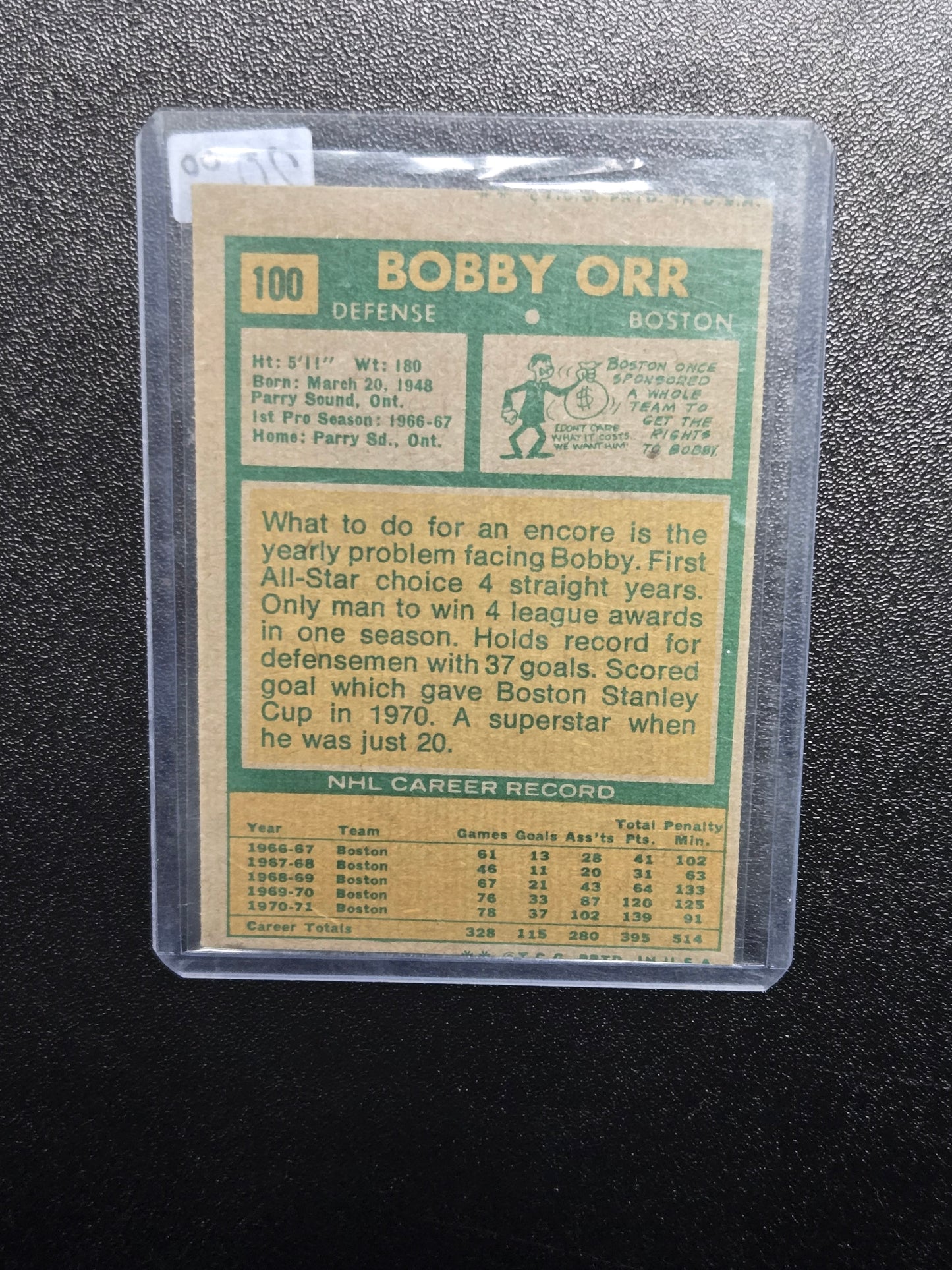 1971-92 O-Pee-Chee Bobby Orr #100