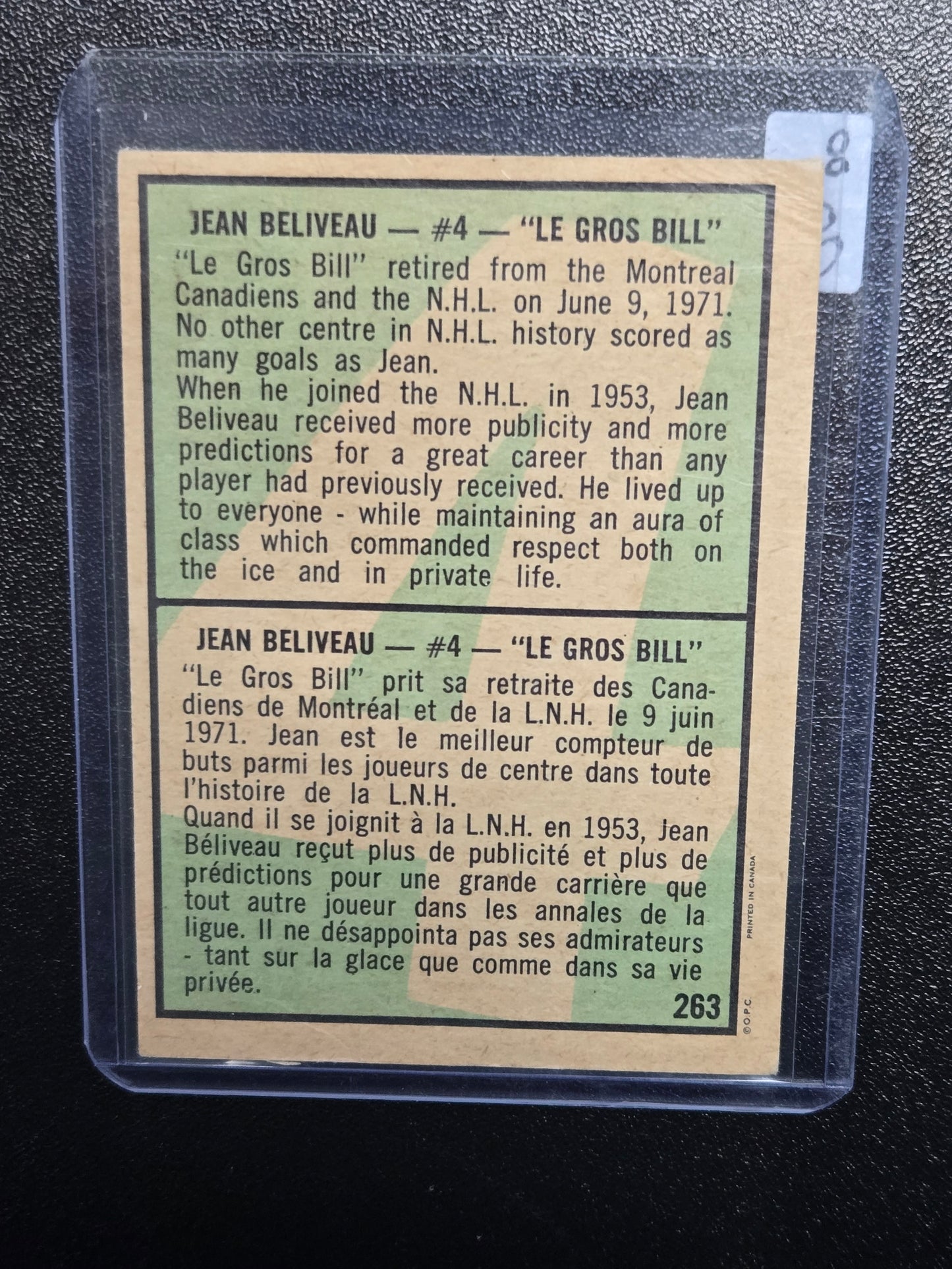 1971-72 O-Pee-Chee - Jean Beliveau #263