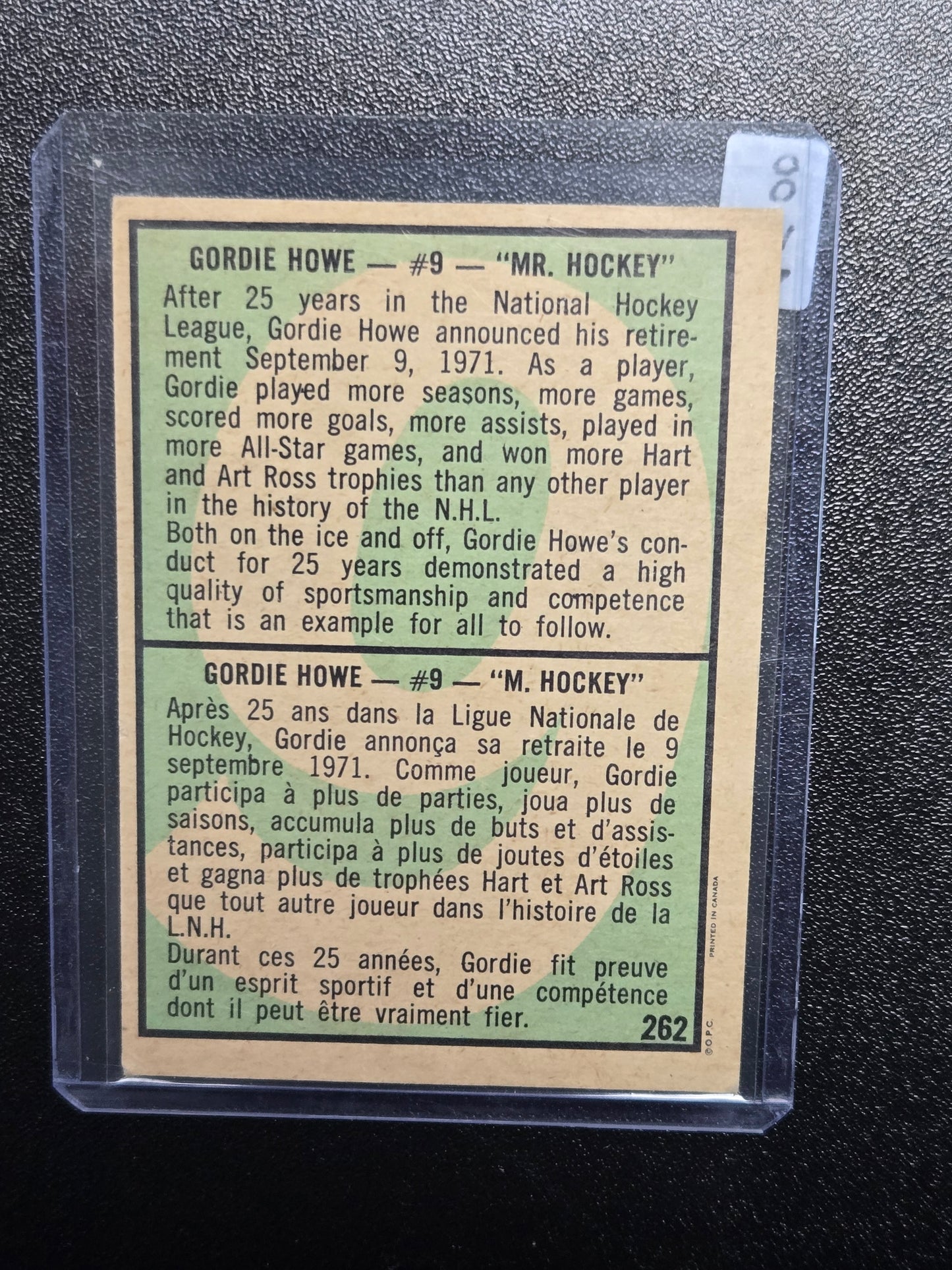 1971-72 O-pee-chee Gordie Howe Hockey Card #262