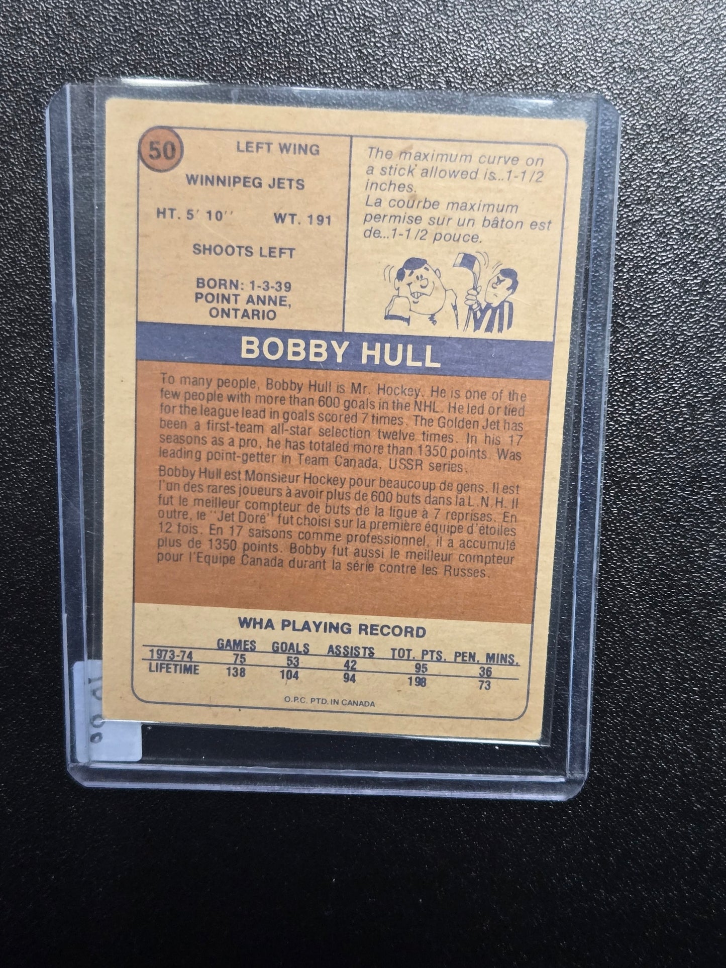 1974-75 O-Pee-Chee WHA #50 Bobby Hull