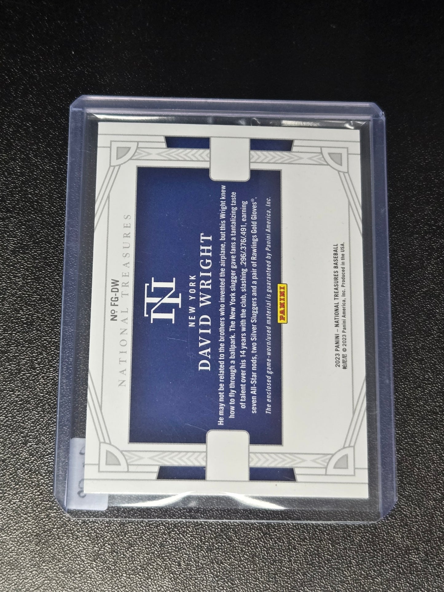 2023 Panini David Wright National Treasures 24/49 Patch #FG-DW