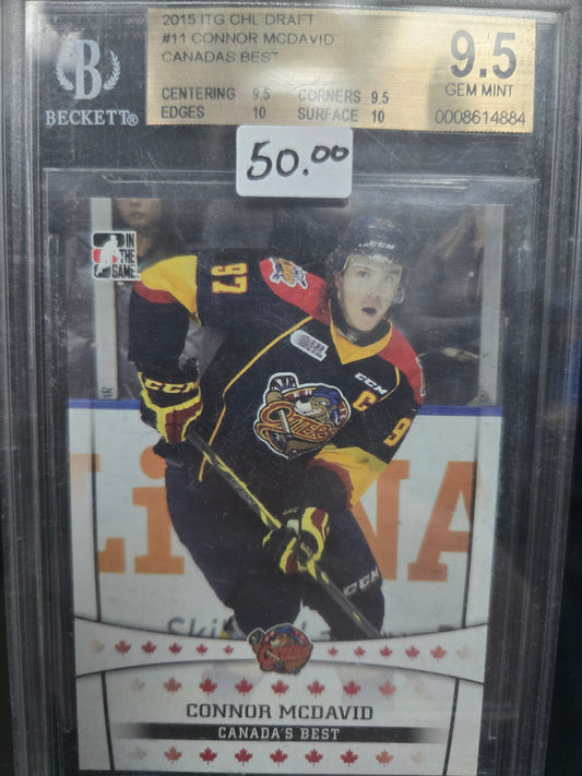 Connor McDavid 2015 ITG CHL Draft #11 Canada's Best GEM MINT 9.5