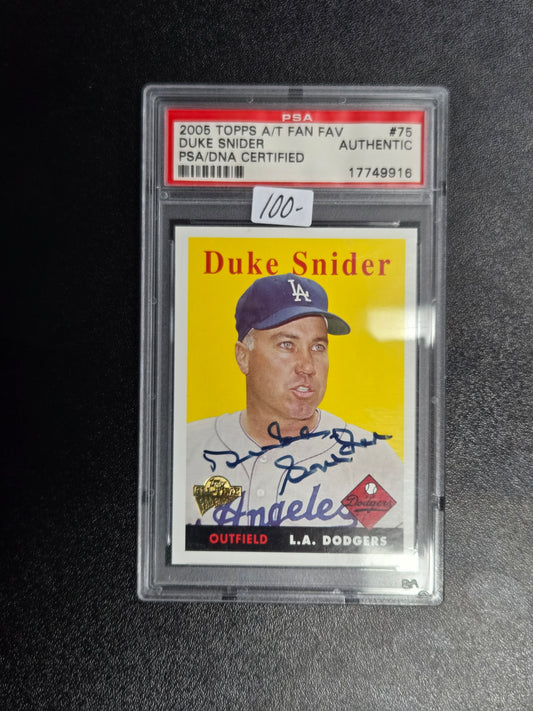 2005 Topps A/T Fan Fav Duke Snider #75 Auto