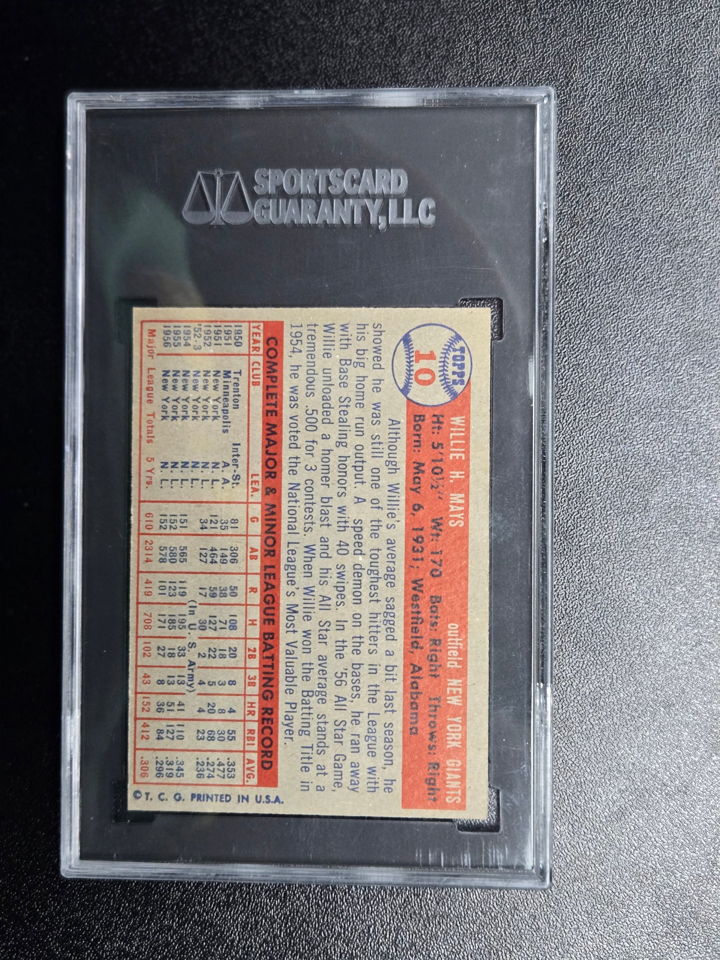 1957 Topps #10 Willie Mays