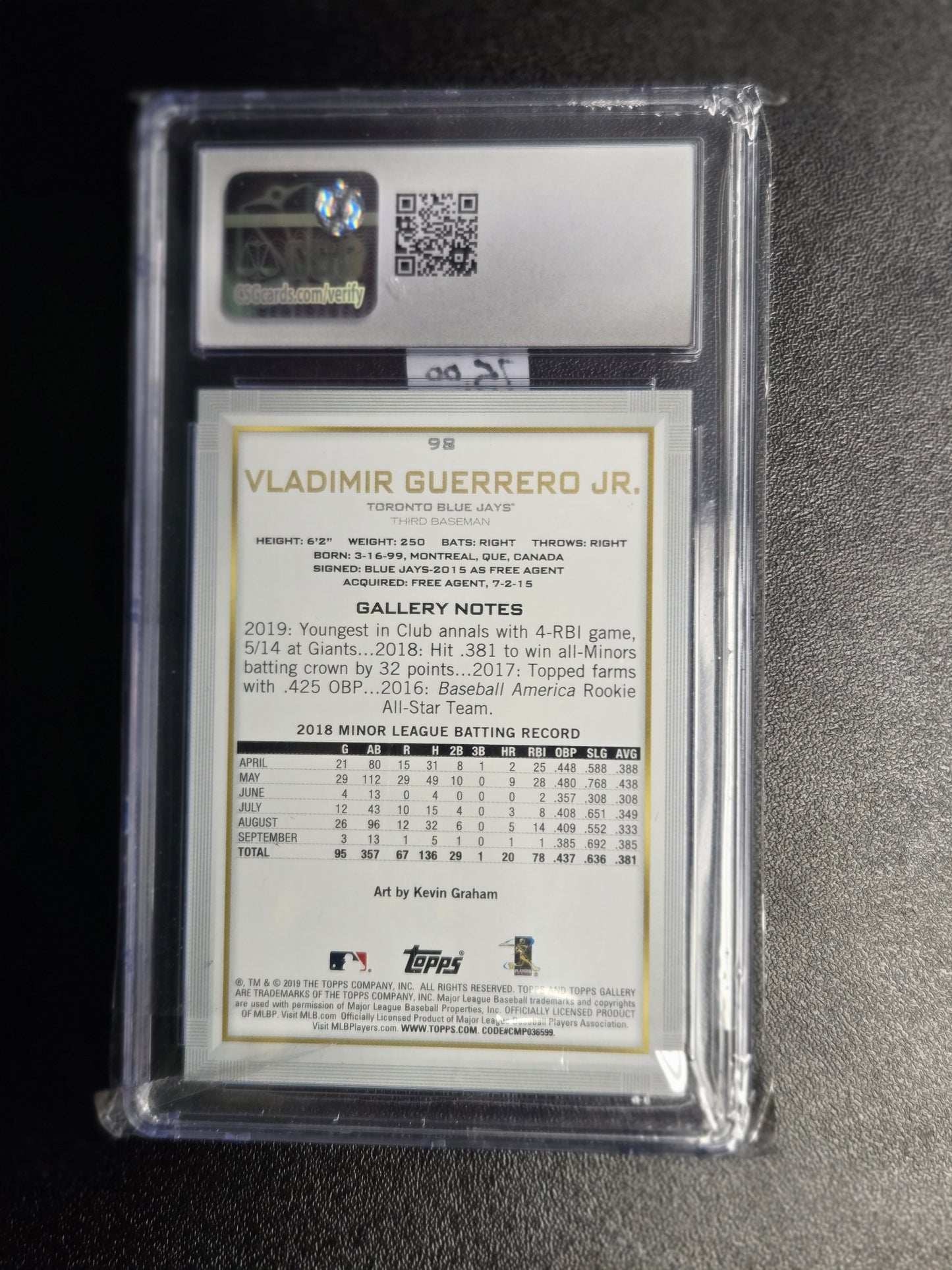 2019 Topps gallery #98 Vladamir Guerrero Jr.