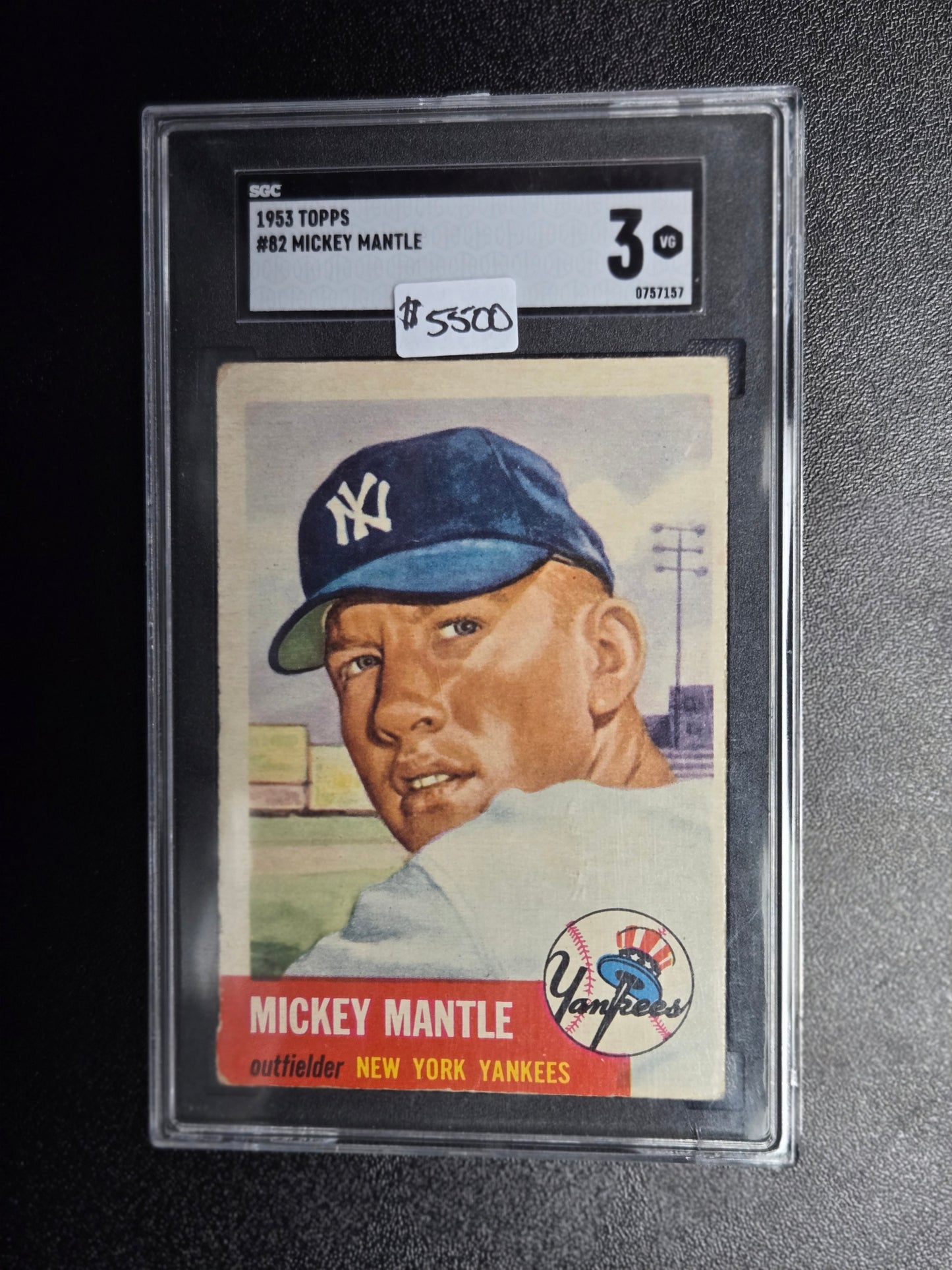 1953 Topps #82 Mickey Mantle