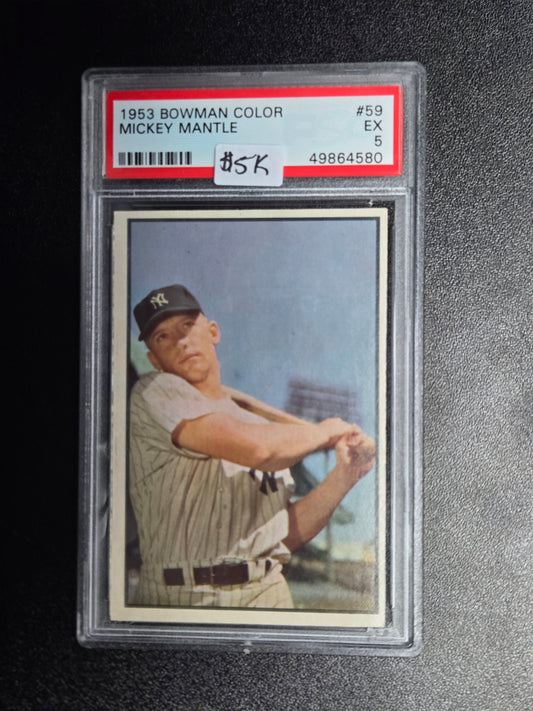 1953 Bowman Color #59 Mickey Mantle