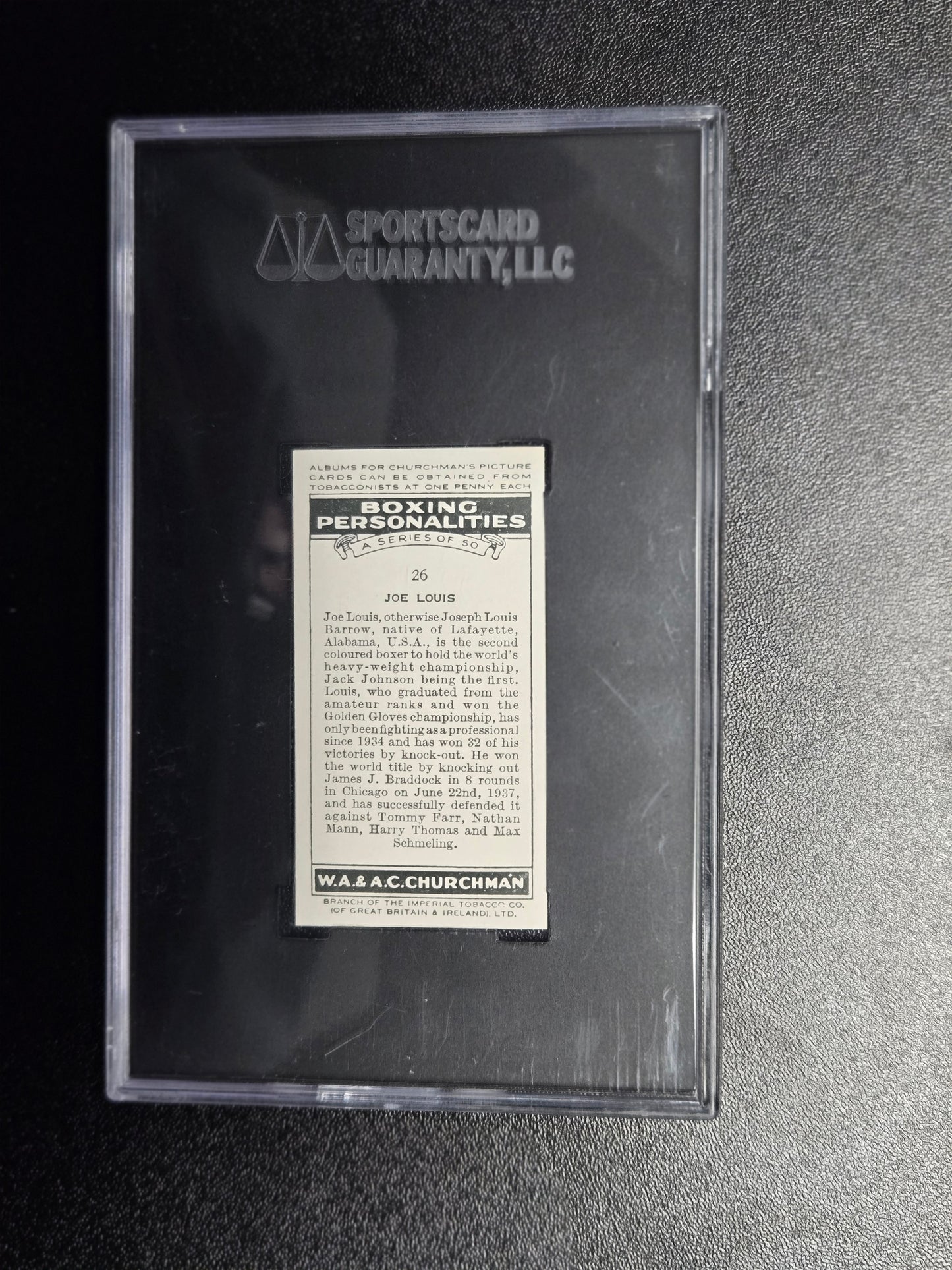 1938 Churchman's #26 Joe Louis