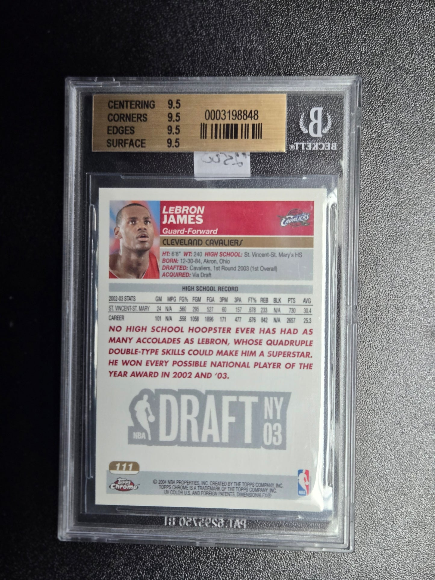 2003-04 Topps Chrome #111 Lebron James