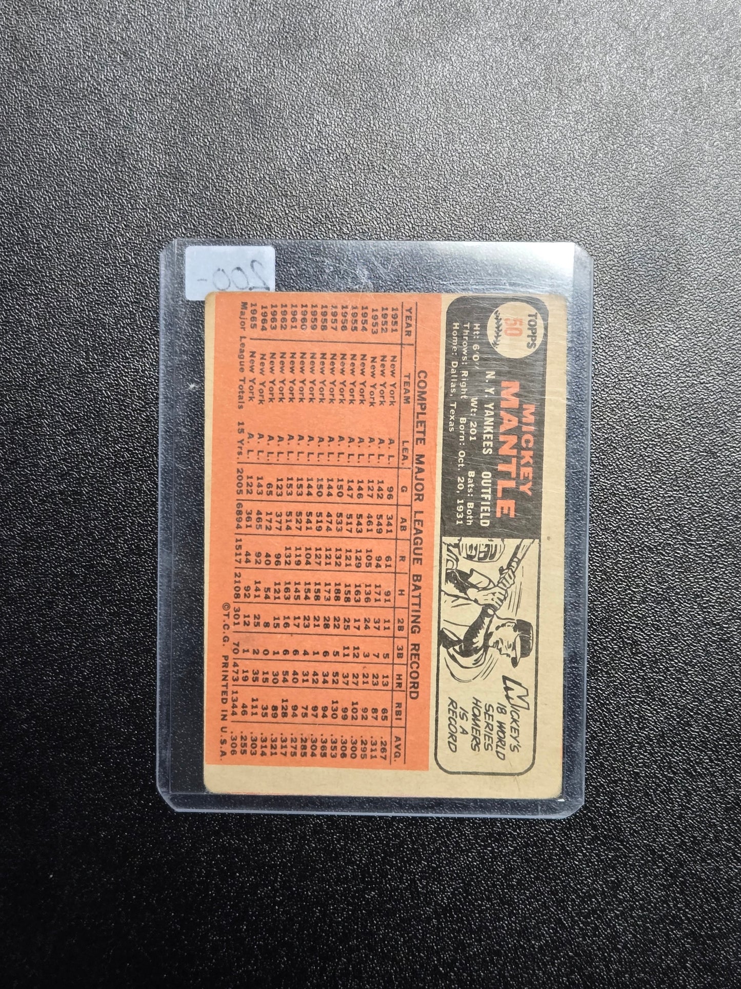 1966 Topps #50 Mickey Mantle