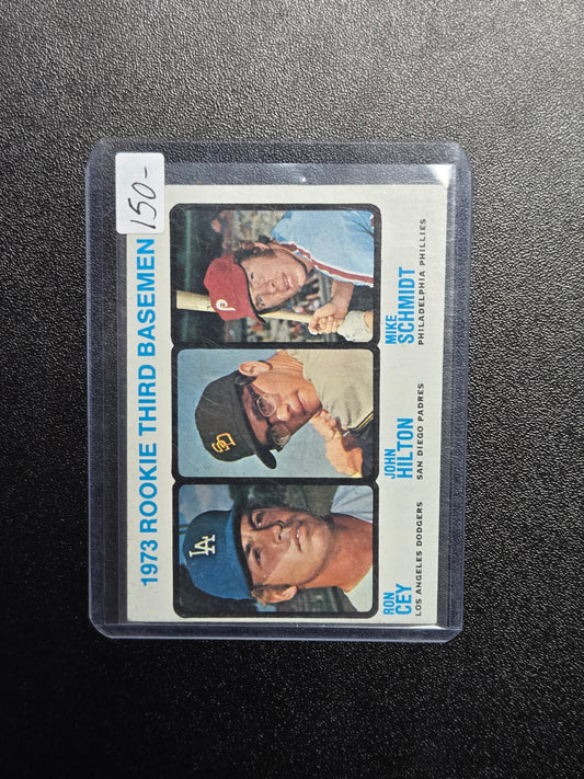 1973 Topps #615 Rookie Third Basemen Mike Schmidt, Ron Cey, John Hilton