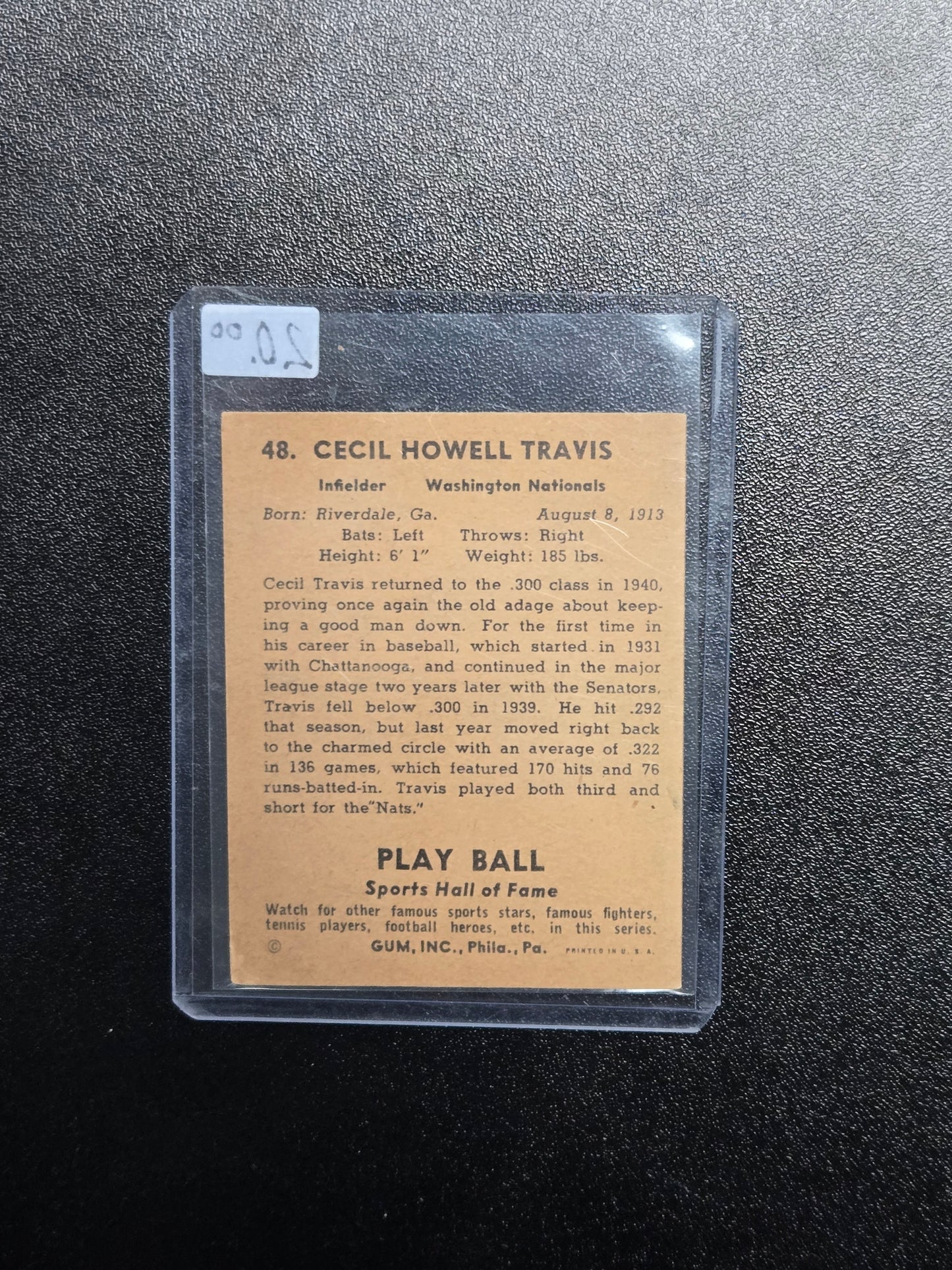1941 Play Ball #48 Cecil Travis