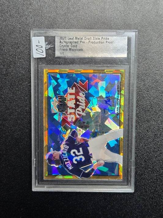 2021 Leaf Metal Draft State Pride Auto Pre-Production Proof Crystal Gold Frank Mozzicato