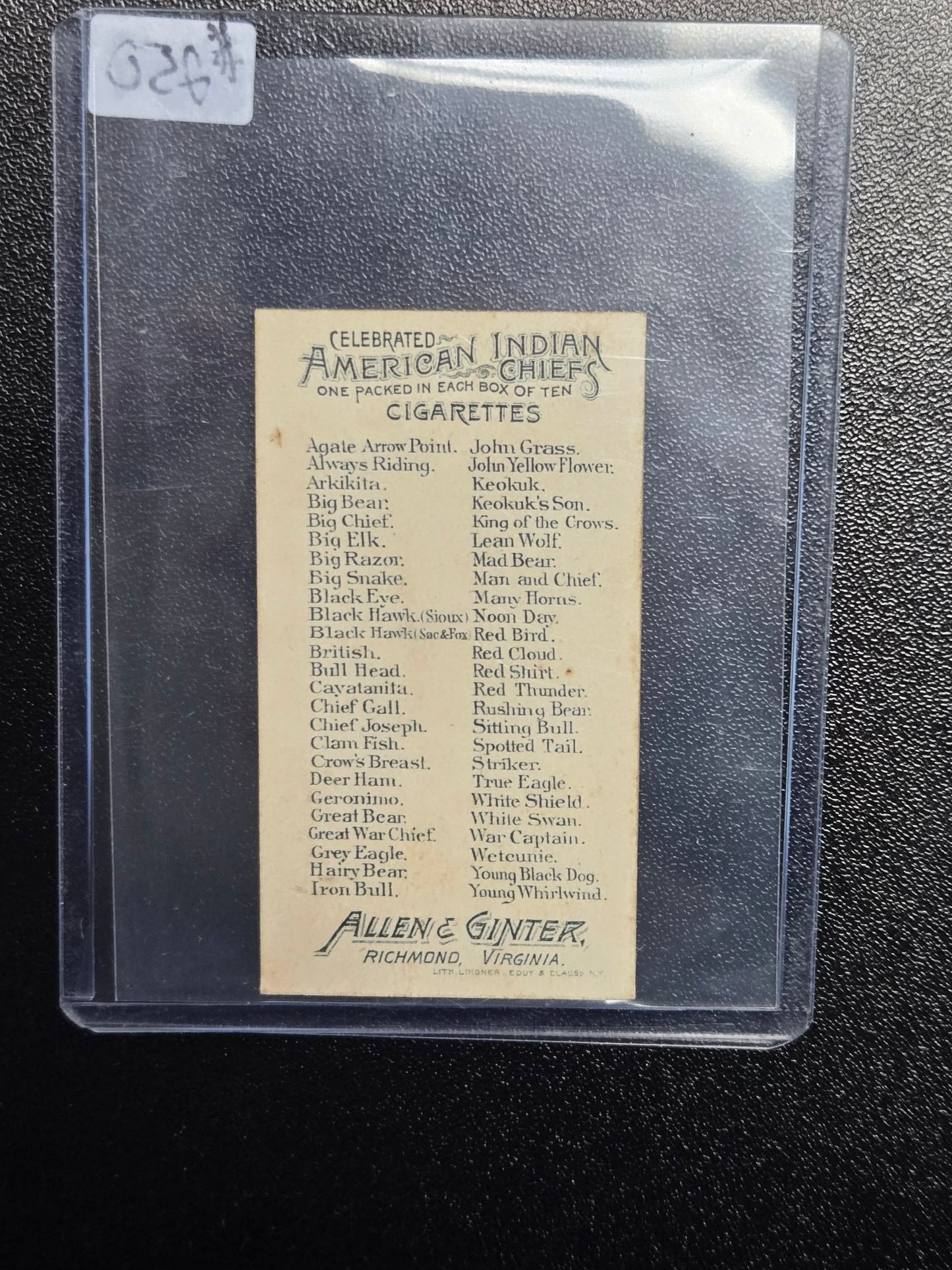 1888 American Indian Chiefs "Crow's Breast"