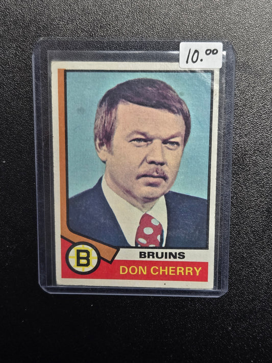 1974-75 Topps Don Cherry Hockey Rookie Card #161 Bruins Coach