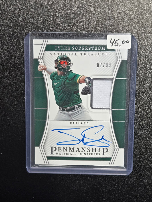 2023 Panini National Treasures Patch Auto 87/99 Tyler Soderstrom #PMS-TS