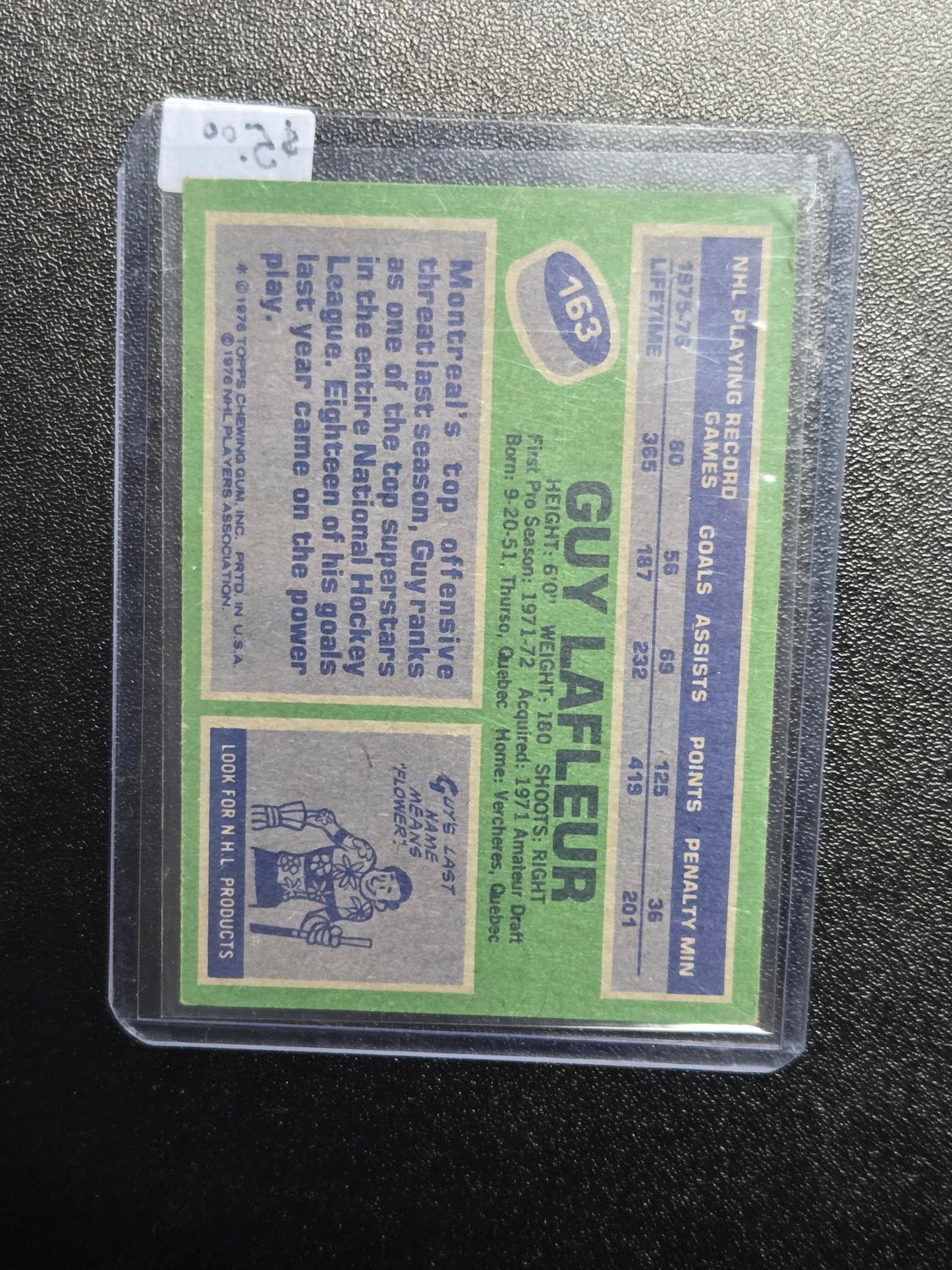 1976-77 Guy Lafleur Topps #163