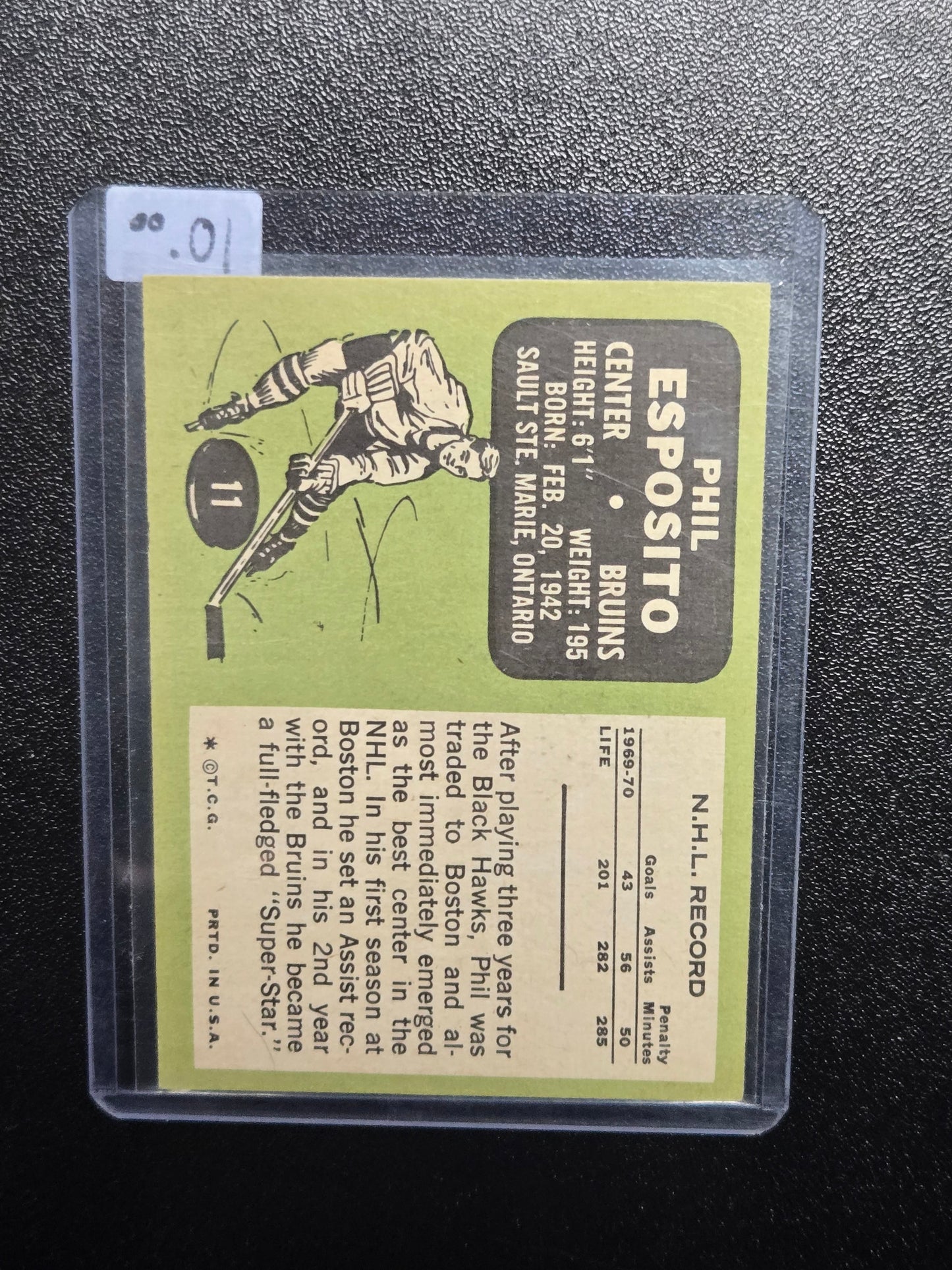 1970-71 Phil Esposito O-Pee-Chee Hockey Bruins #11