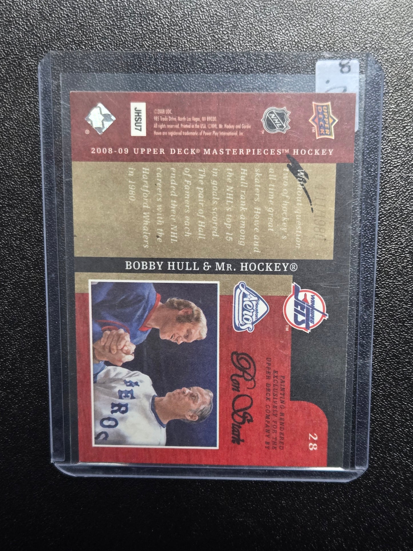 Bobby Hull and Gordie Howe 2008 Upper Deck Masterpieces Hockey Card #28
