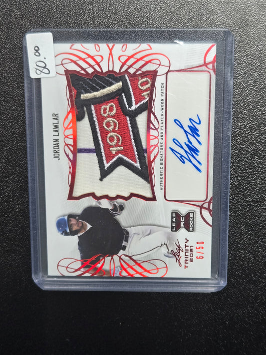 2021 Leaf Trinity Jordan Lawlar Patch Auto 6/50 #PA-JL2
